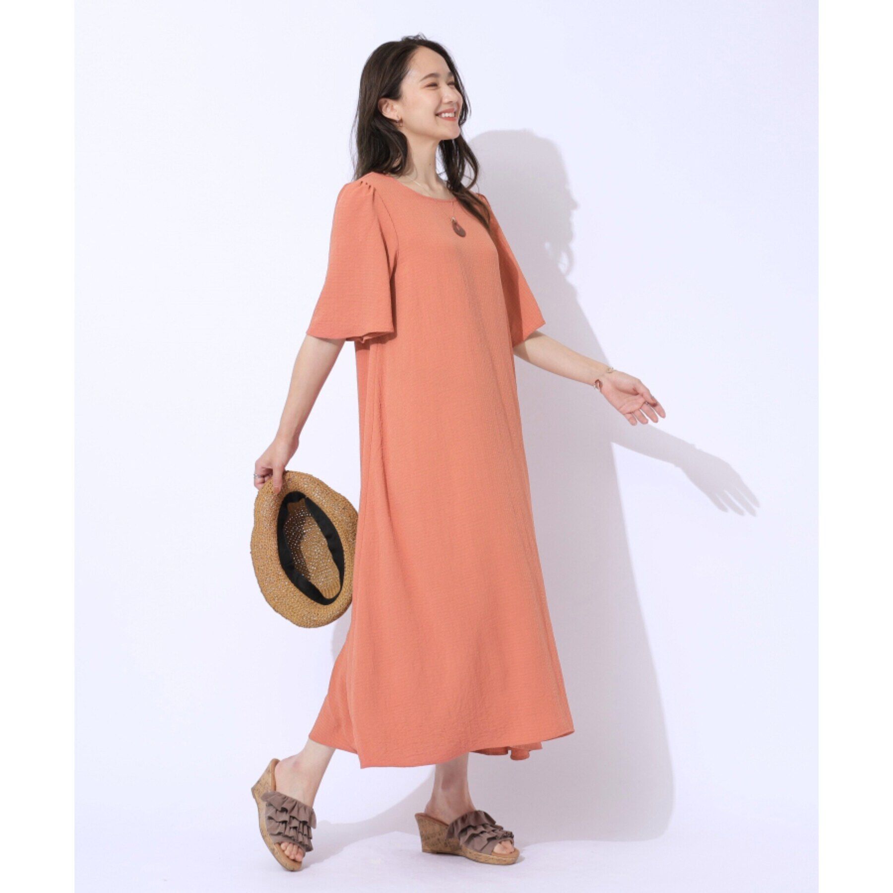 SHOO･LA･RUE「【洗える】Aラインで女性らしく 1枚で映えるギンガムワンピース」|ワンピース|