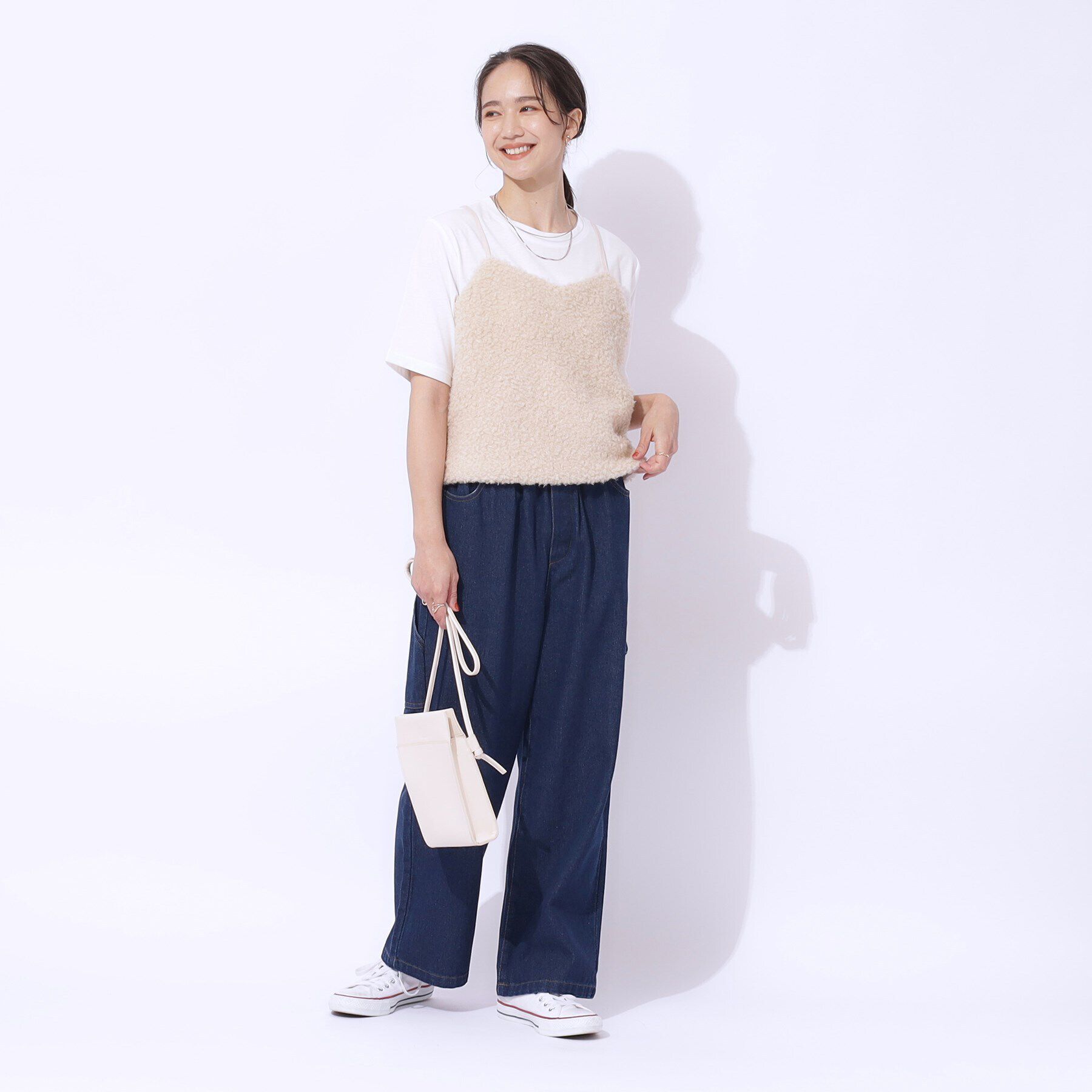 SHOO･LA･RUE「【2点セット】秋冬も活躍 フェイクファービスチェ&times;Tシャツ」|その他|