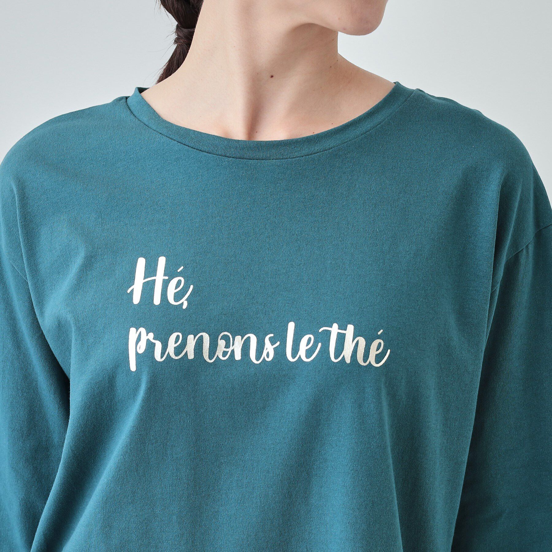 SHOO･LA･RUE「【UV】二の腕カバーにも USAコットンロゴTシャツ」|Tシャツ・カットソー|