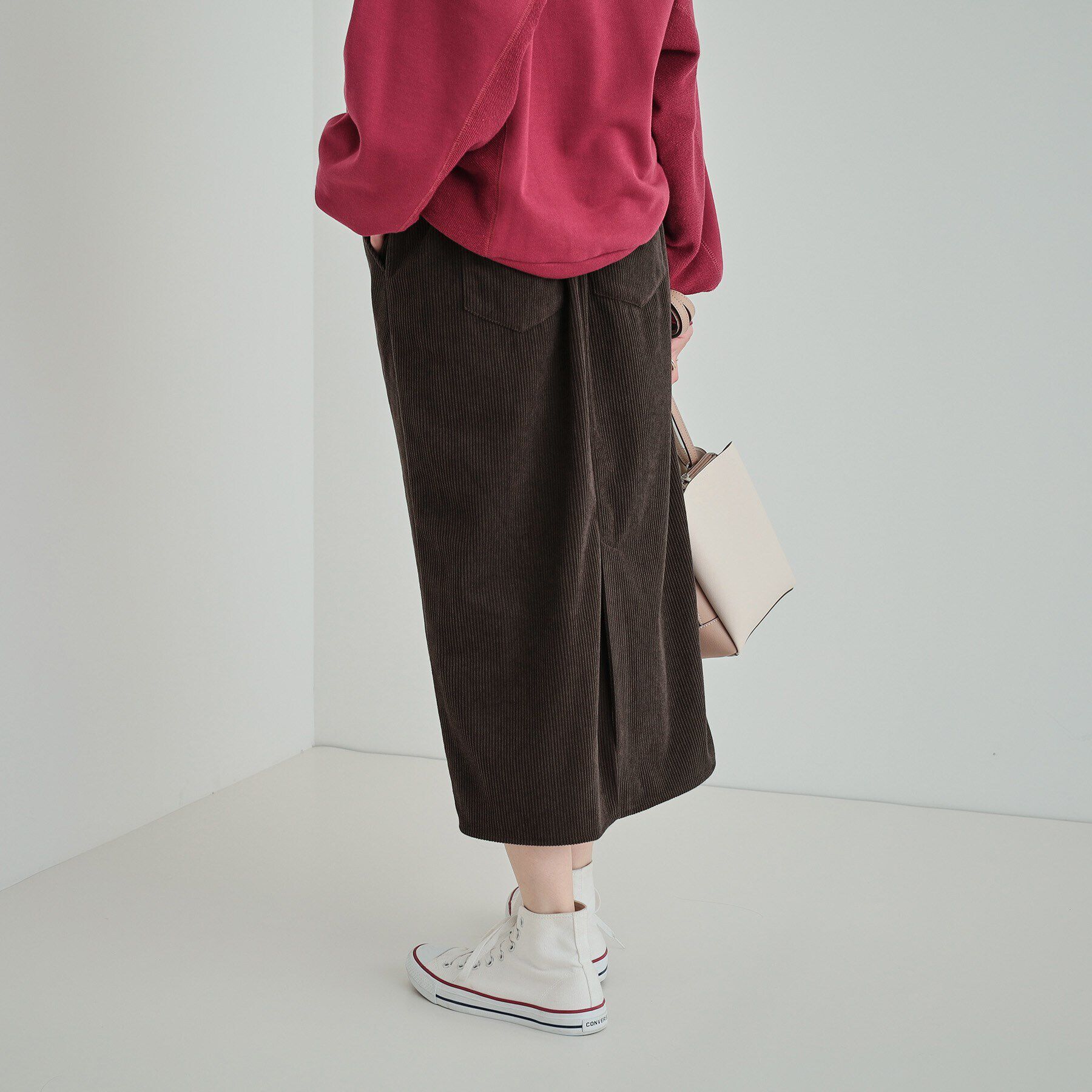 SHOO･LA･RUE「【洗える】あったかコーデュロイナロースカート」|スカート|