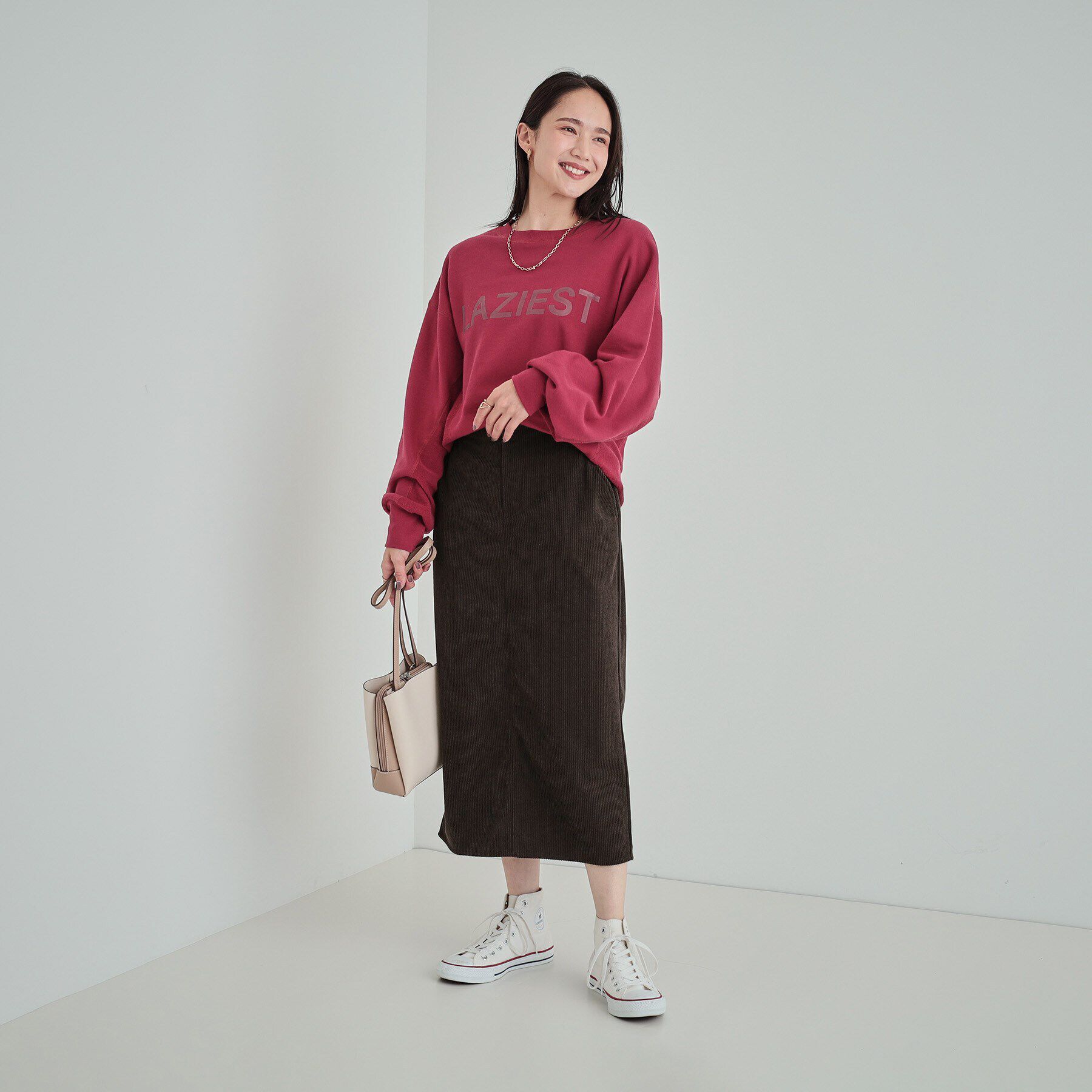 SHOO･LA･RUE「【洗える】あったかコーデュロイナロースカート」|スカート|