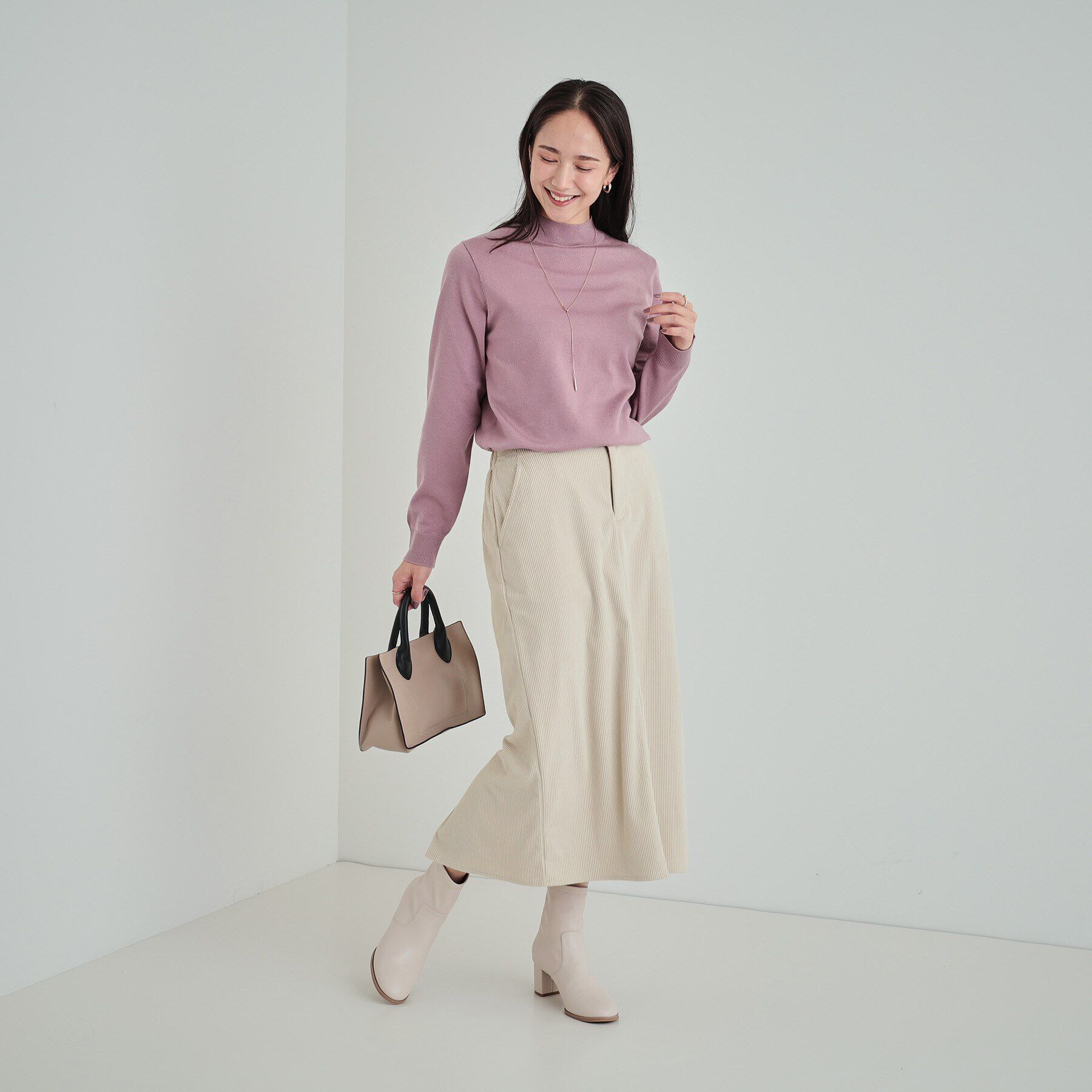 SHOO･LA･RUE「【洗える】あったかコーデュロイナロースカート」|スカート|