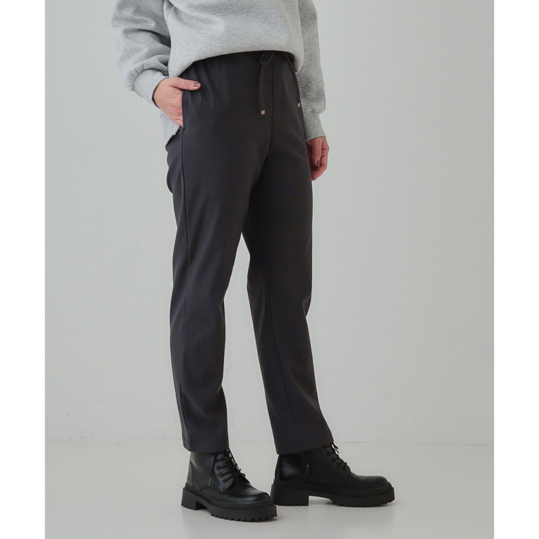 SHOO･LA･RUE「【洗える/SS-3L】あったか裏起毛 ストレッチ テーパードパンツ」|その他|