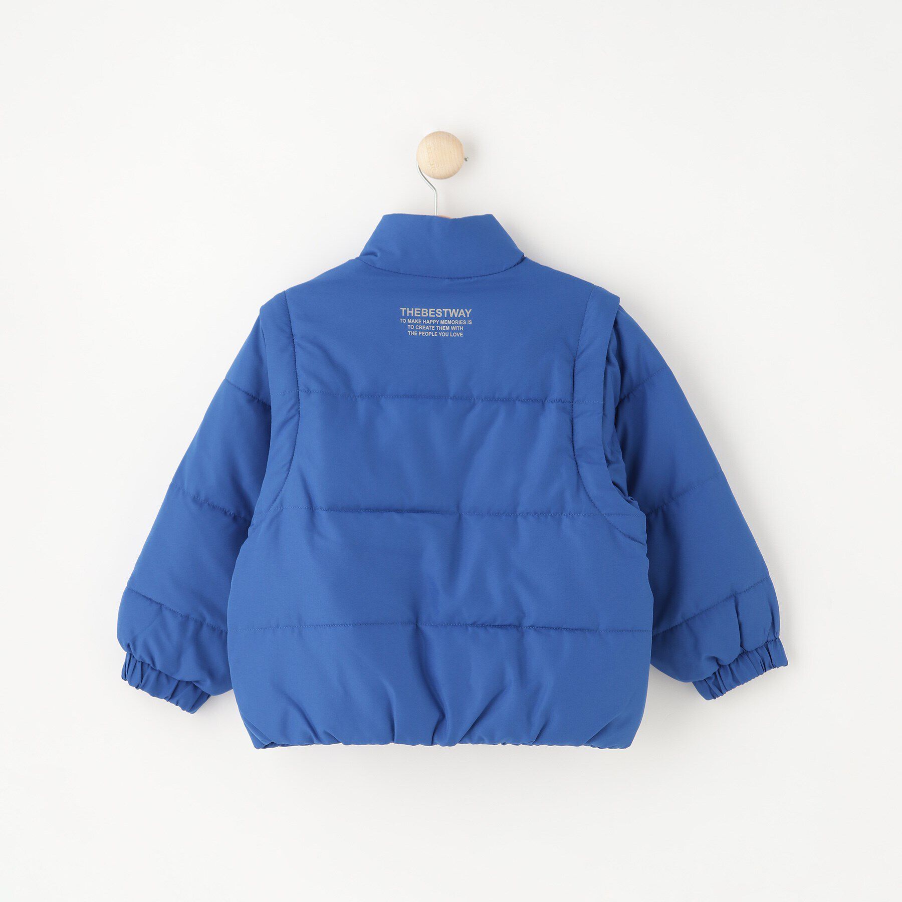 SHOO･LA･RUE「【110-140cm/撥水/男女兼用】お袖取り外し2WAY中綿ブルゾン」|ブルゾン・スタジャン|