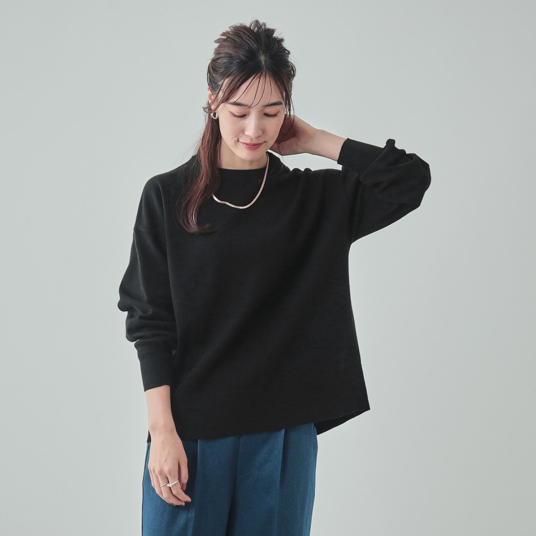 SHOO･LA･RUE「【洗える/毛玉レス】インせず着られる　大人の抜け感　バックスリットニット」|ニット・セーター|