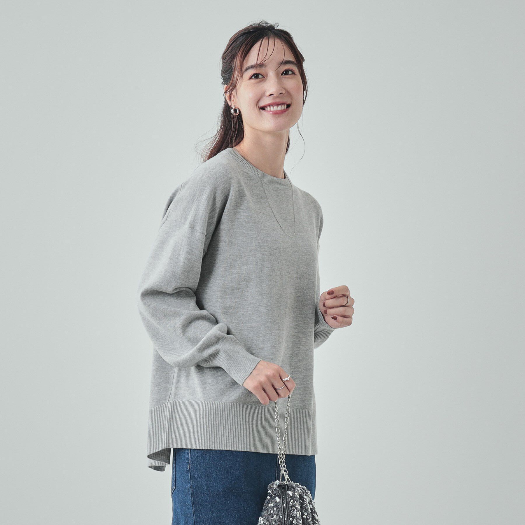 SHOO･LA･RUE「【洗える/毛玉レス】インせず着られる　大人の抜け感　バックスリットニット」|ニット・セーター|