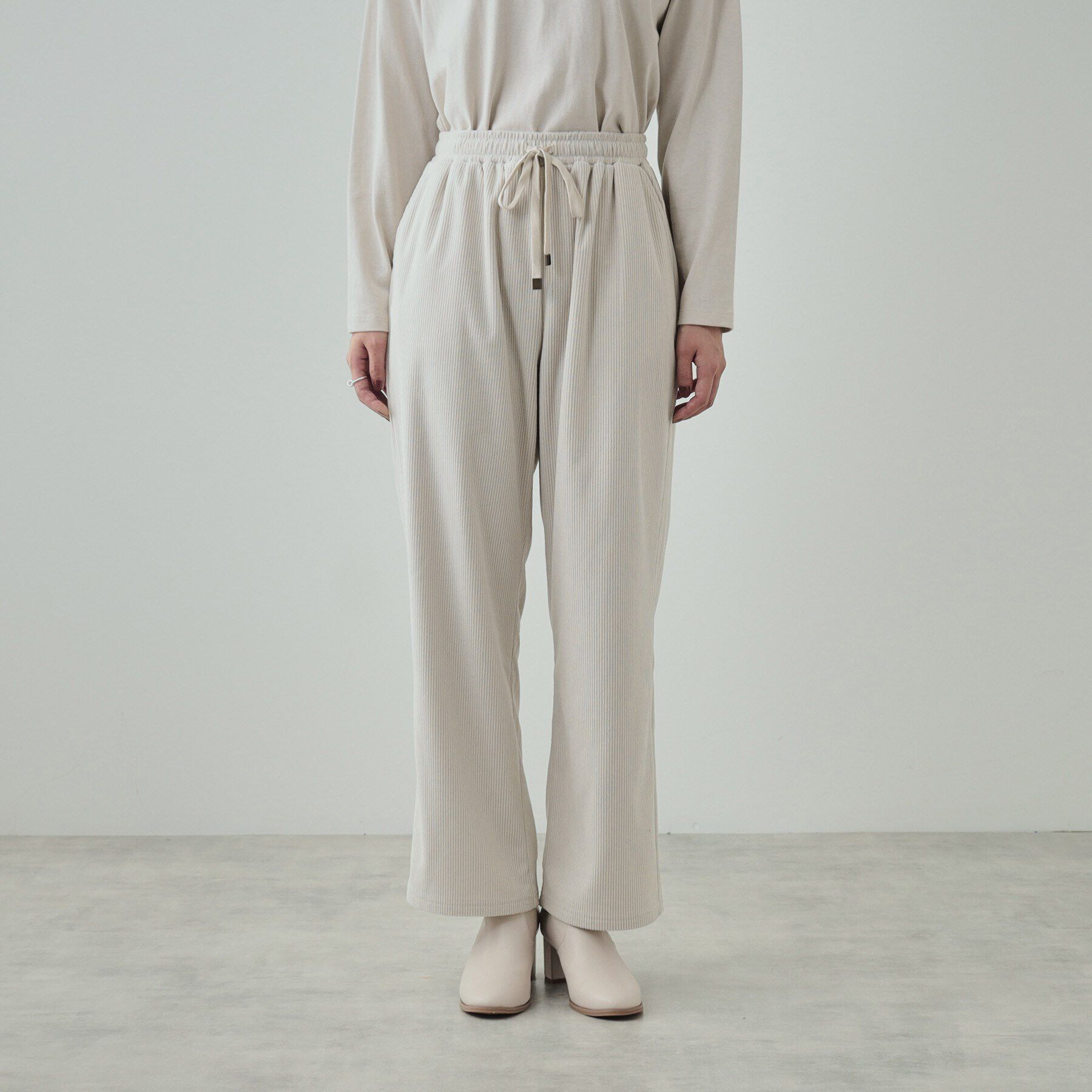 SHOO･LA･RUE「【高レビュー/洗える/SS-3L】きれいめカジュアルに あったか裏起毛 コーデュロイイージーワイドパ」|その他|