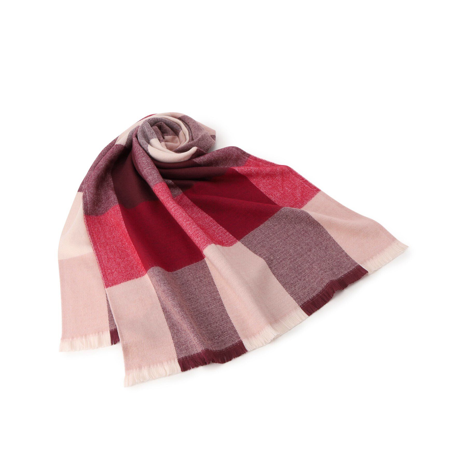 SHOO･LA･RUE「程よい厚みで巻きやすい ブロックチェックストール」|ストール|