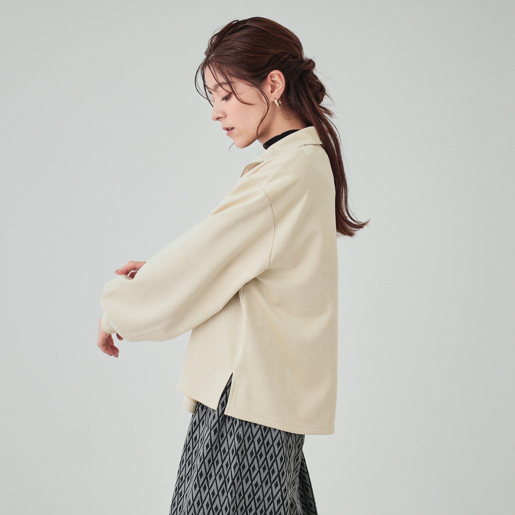 SHOO･LA･RUE「スエード調ハーフジッププルオーバー」|Tシャツ・カットソー|