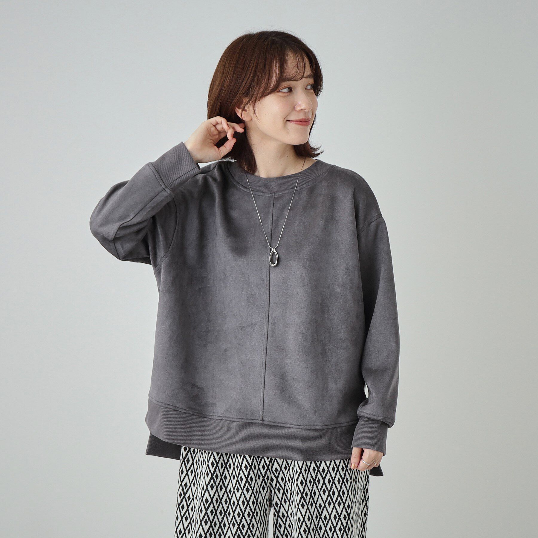 SHOO･LA･RUE「【S-LL】なめらかスエード調トップス」|Tシャツ・カットソー|