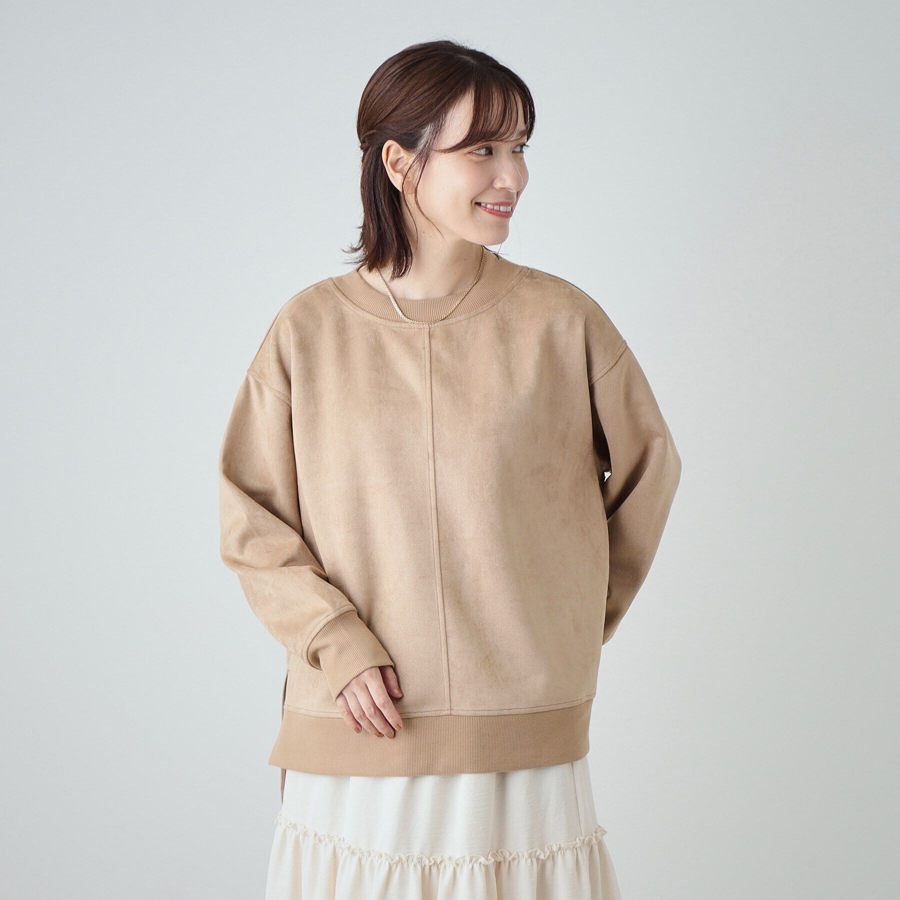 SHOO･LA･RUE「【S-LL】なめらかスエード調トップス」|Tシャツ・カットソー|