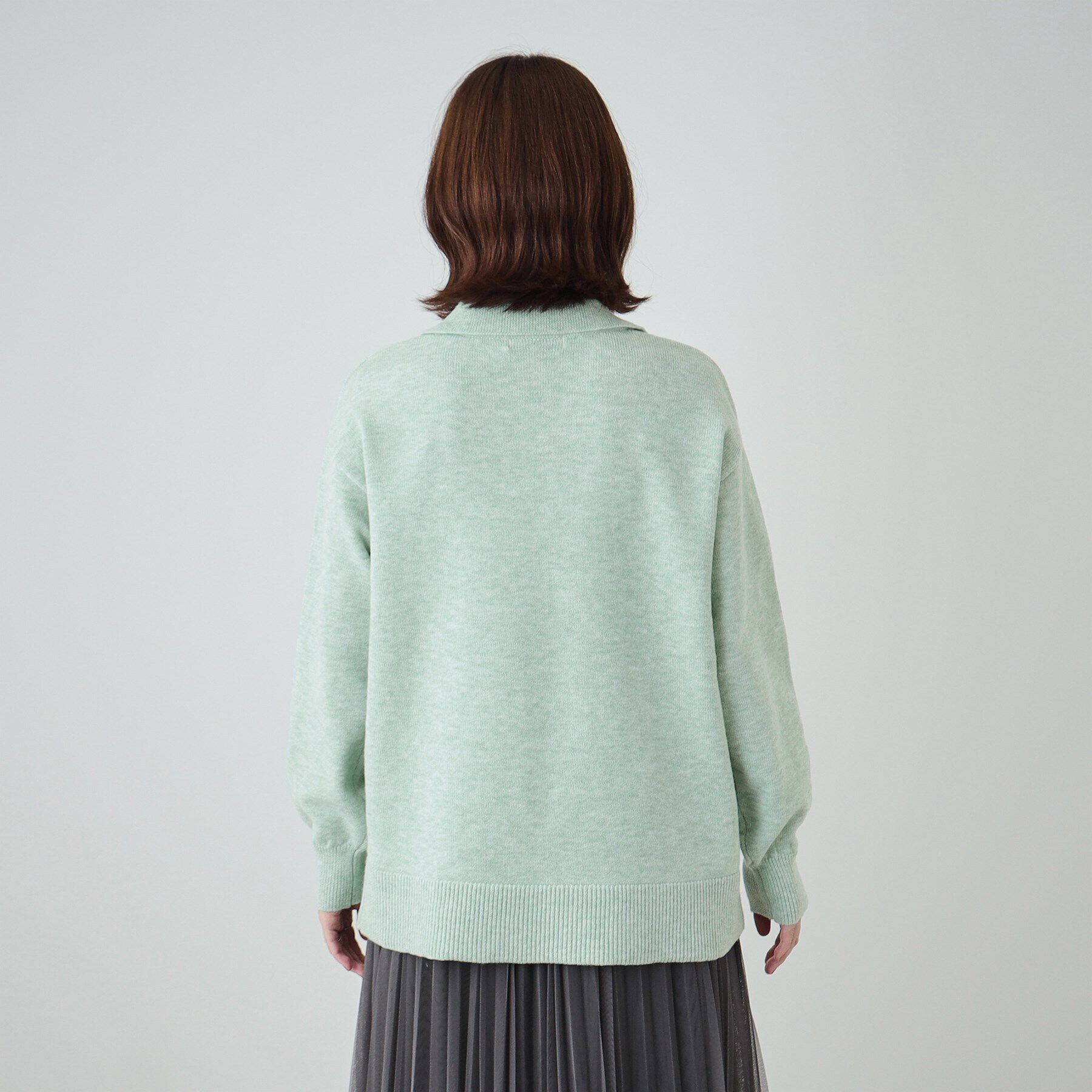 SHOO･LA･RUE「【S－LL】スキッパー衿付きニット」|ニット・セーター|