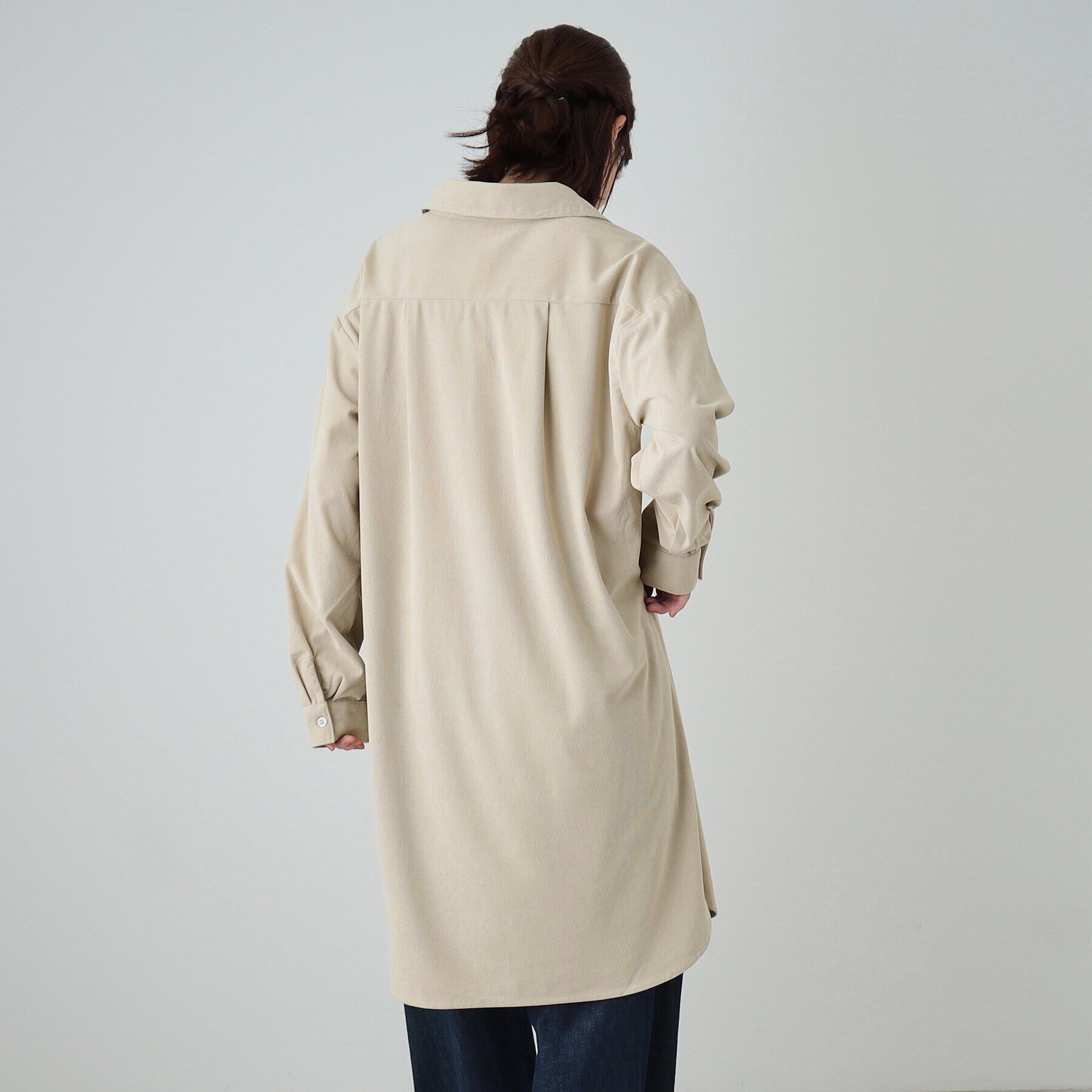 SHOO･LA･RUE「【洗える/S-LL/体型カバー】大人の上品カジュアル コーデュロイ スキッパーチュニック」|チュニック|