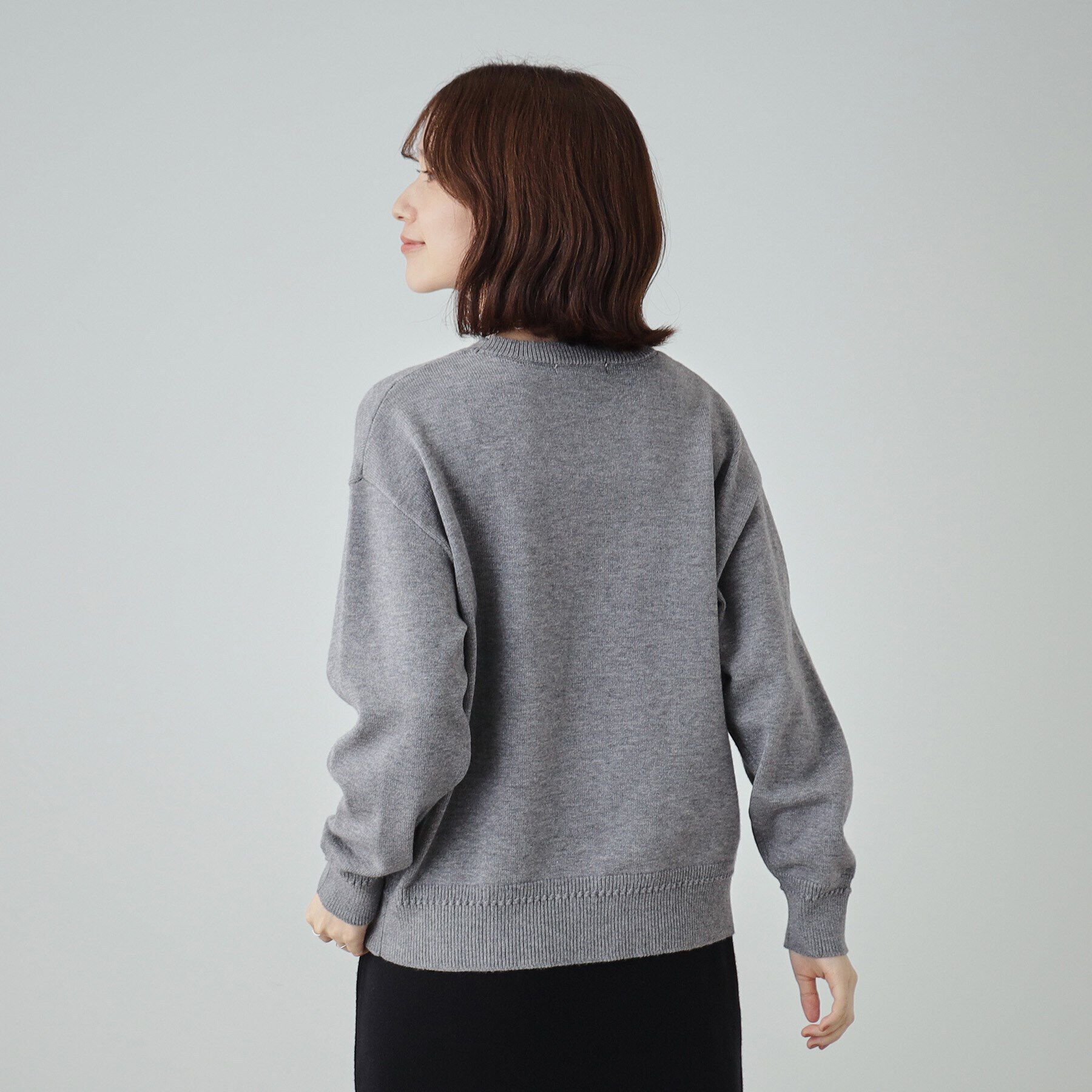 SHOO･LA･RUE「【静電気軽減/洗える/S-LL】もちもち ふっくらロゴニット」|ニット・セーター|