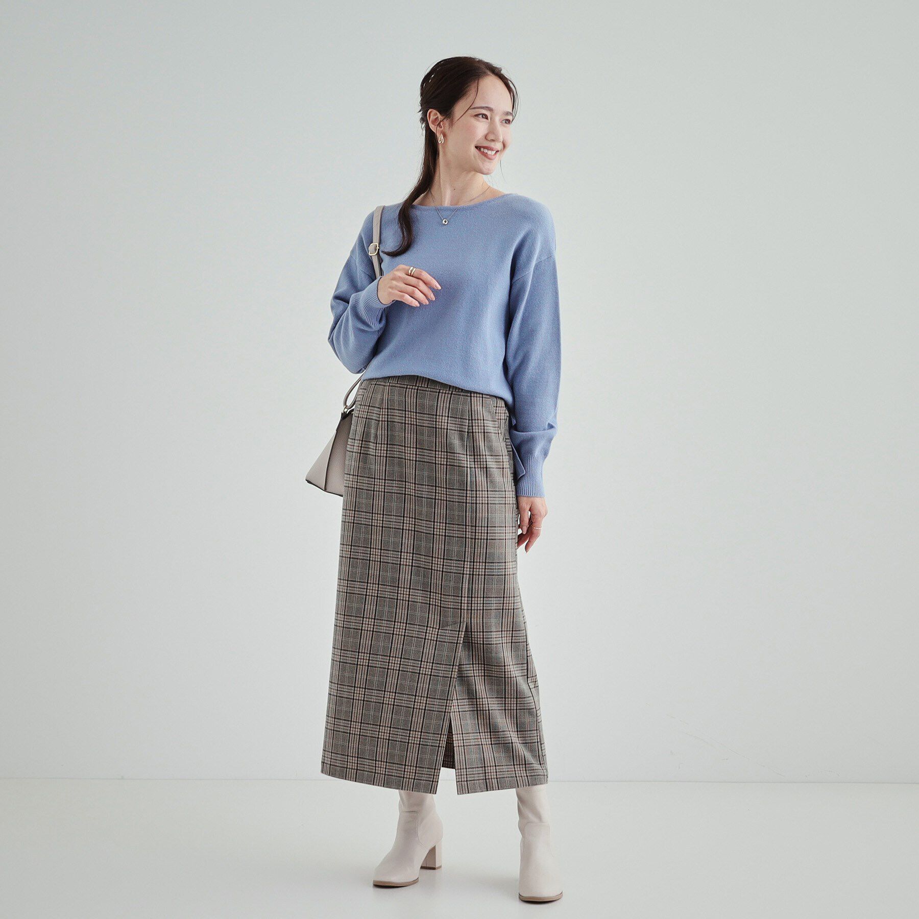 SHOO･LA･RUE「【S-LL/洗える/静電気軽減】アウトでも決まる もちもち ボートネック風ニット」|ニット・セーター|