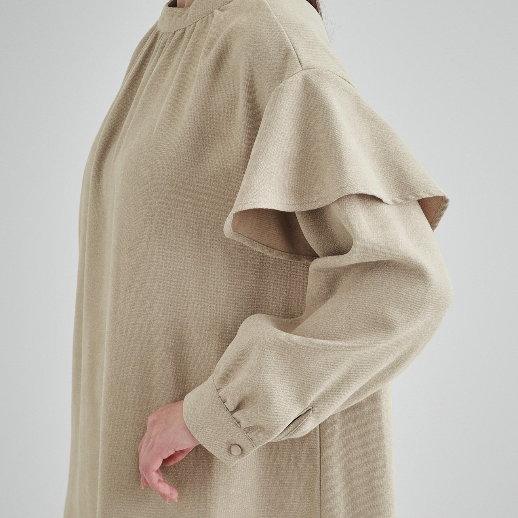 SHOO･LA･RUE「【S-LL】大人の甘めコーデに お袖フリルワンピース」|ワンピース|