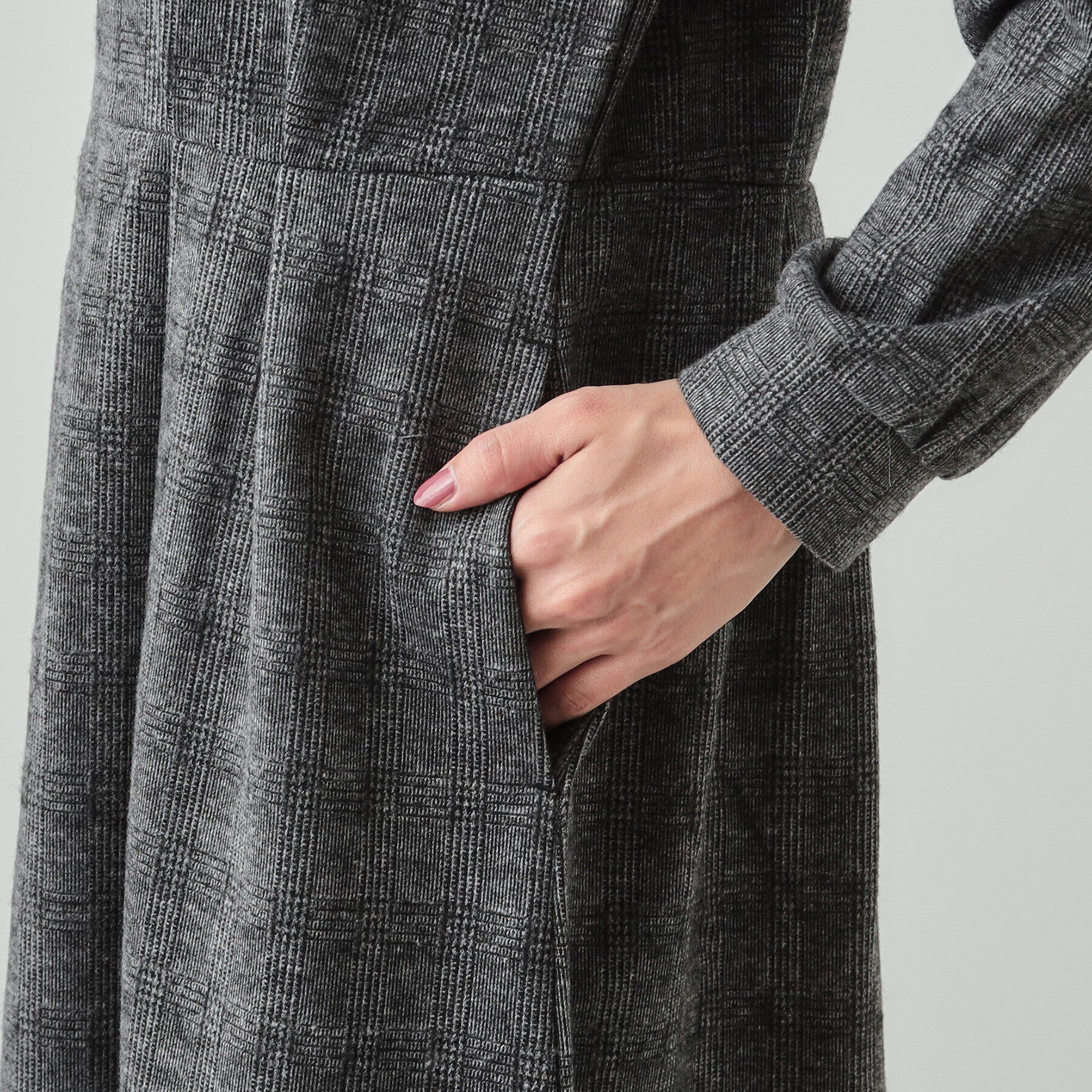 SHOO･LA･RUE「【S-LL】チェック柄 ウエストタックワンピース」|ワンピース|