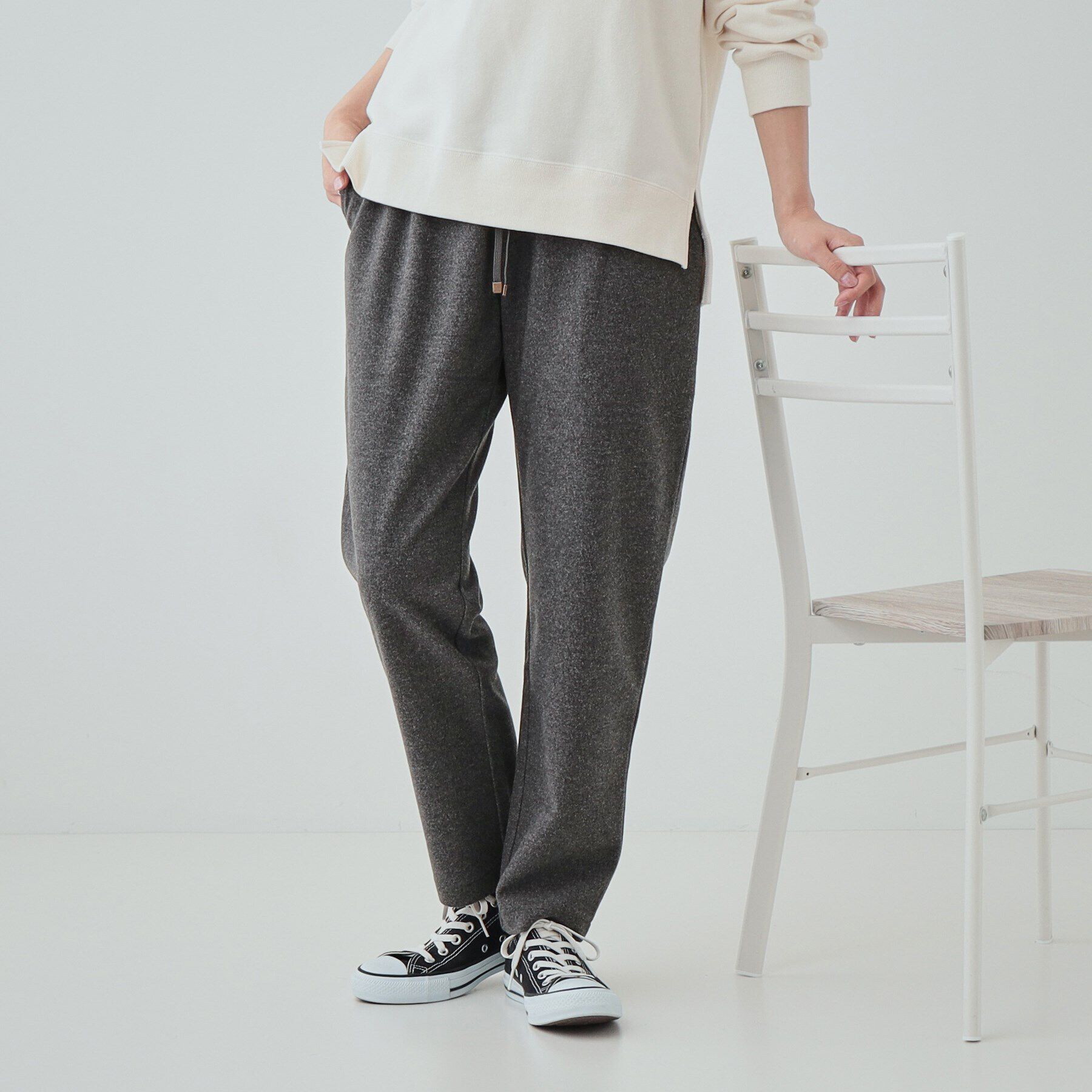 SHOO･LA･RUE「【S-LL】ウールライクで高見え やわらかイージーテーパードパンツ」|その他|