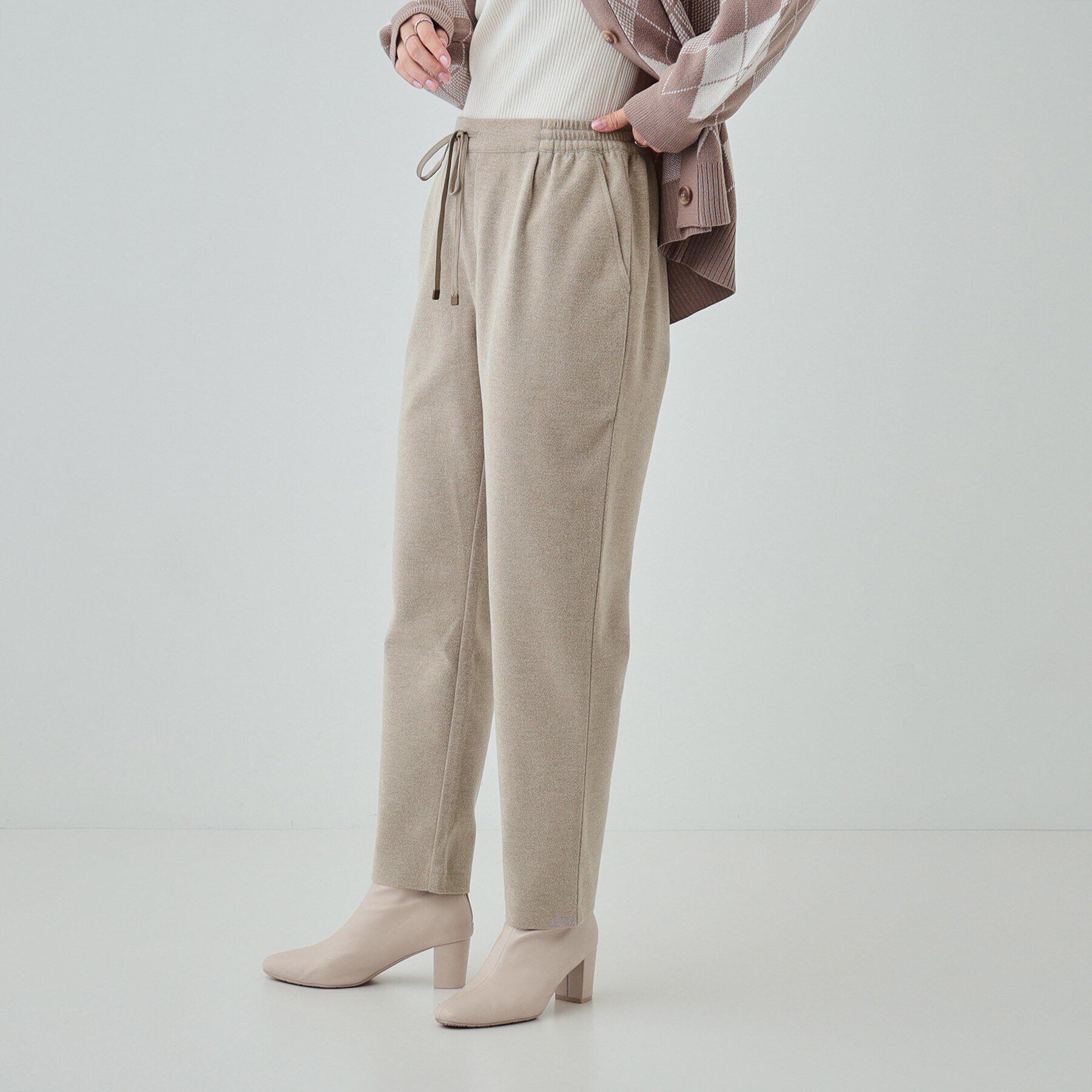 SHOO･LA･RUE「【S-LL】ウールライクで高見え やわらかイージーテーパードパンツ」|その他|