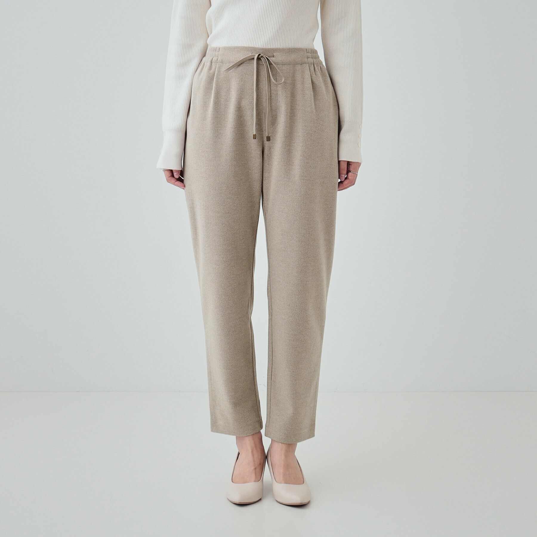 SHOO･LA･RUE「【S-LL】ウールライクで高見え やわらかイージーテーパードパンツ」|その他|