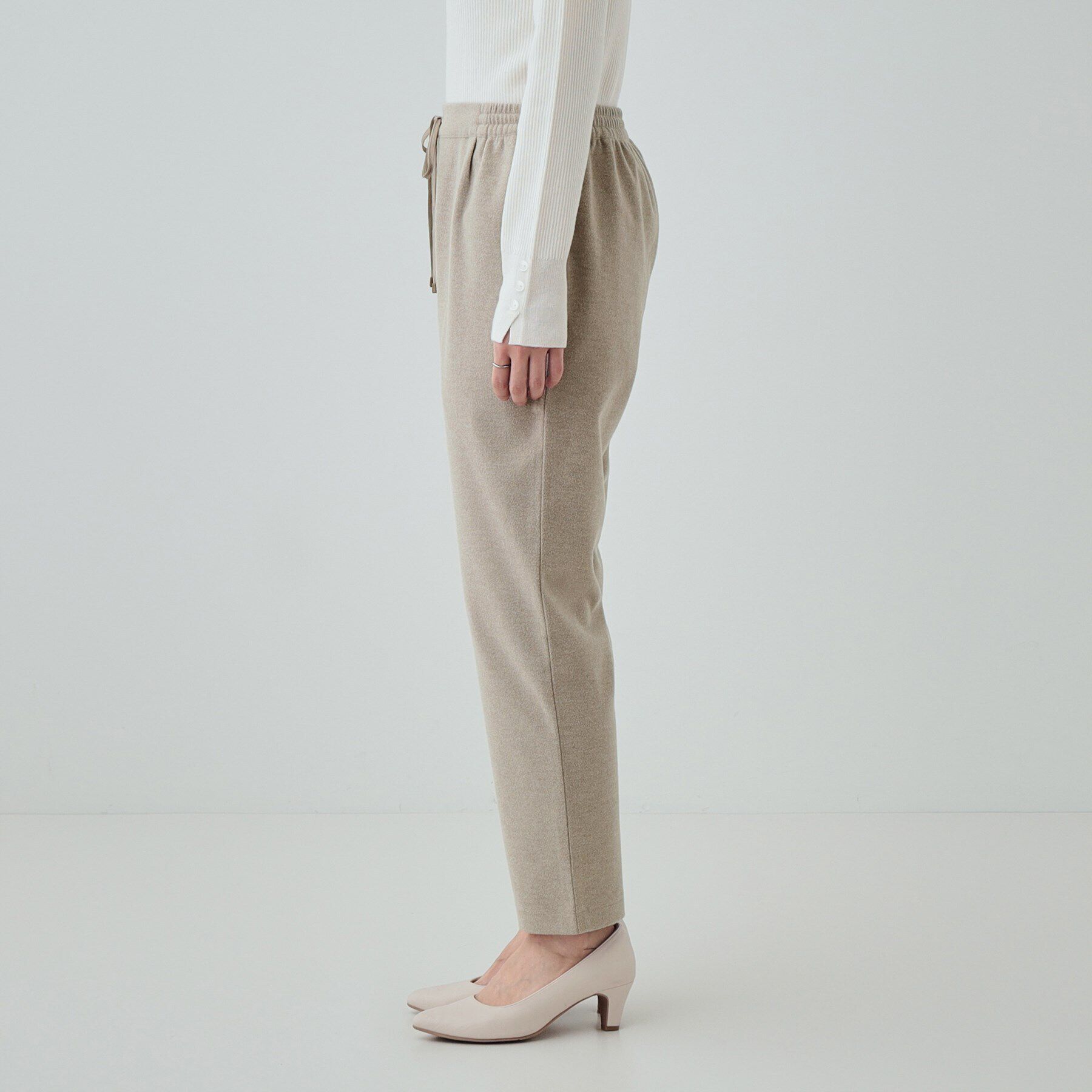 SHOO･LA･RUE「【S-LL】ウールライクで高見え やわらかイージーテーパードパンツ」|その他|