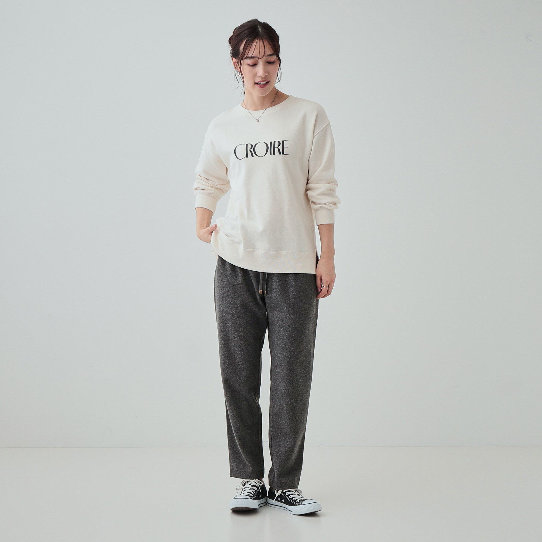 SHOO･LA･RUE「【S-LL】ウールライクで高見え やわらかイージーテーパードパンツ」|その他|