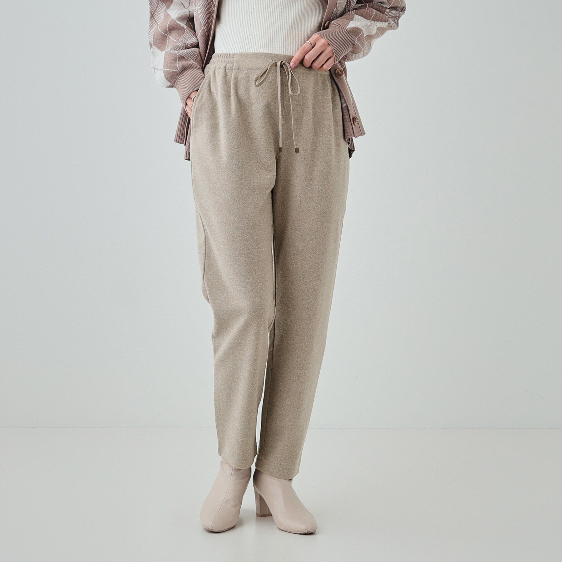 SHOO･LA･RUE「【S-LL】ウールライクで高見え やわらかイージーテーパードパンツ」|その他|