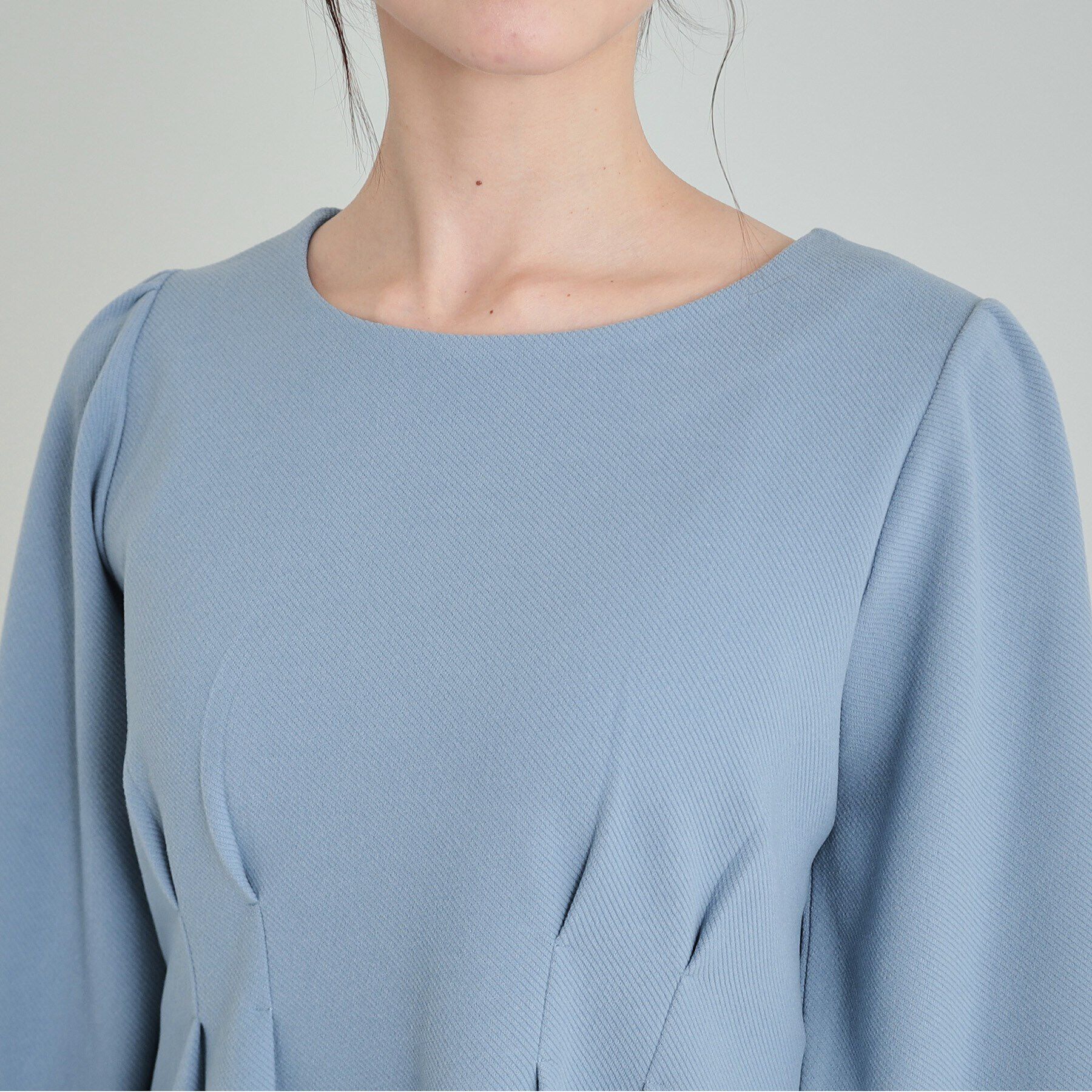 SHOO･LA･RUE「ウエストタックで綺麗にくびれる 起毛ペプラムトップス」|Tシャツ・カットソー|