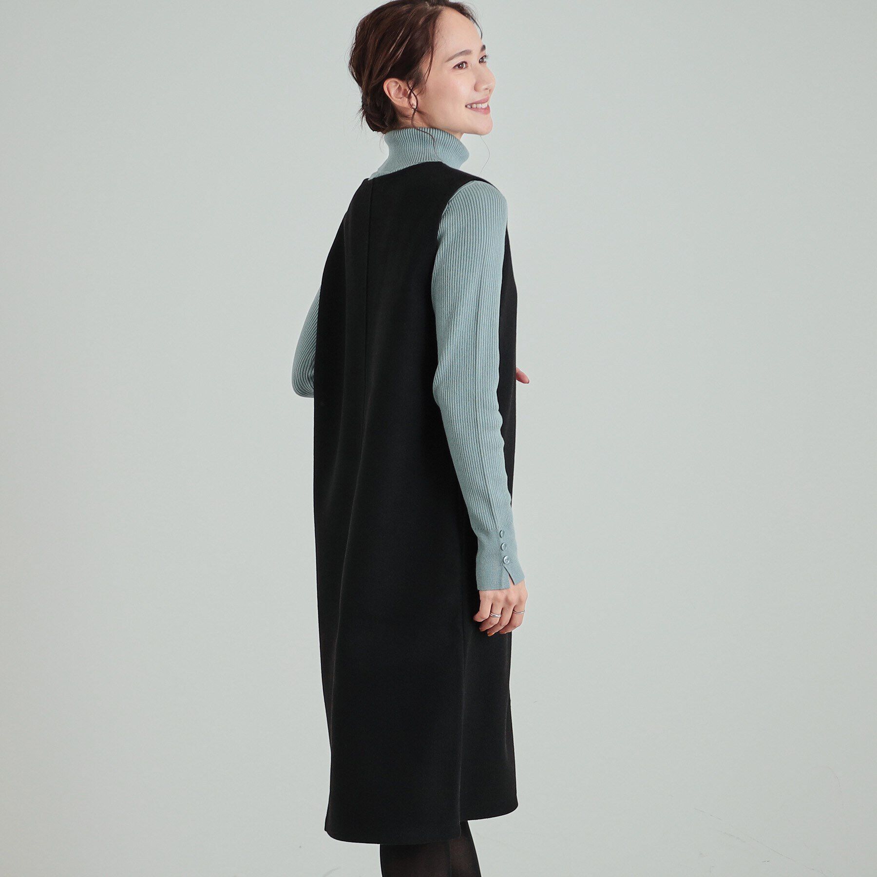 SHOO･LA･RUE「大人上品な ウール調Vネックジャンドレ」|ワンピース|