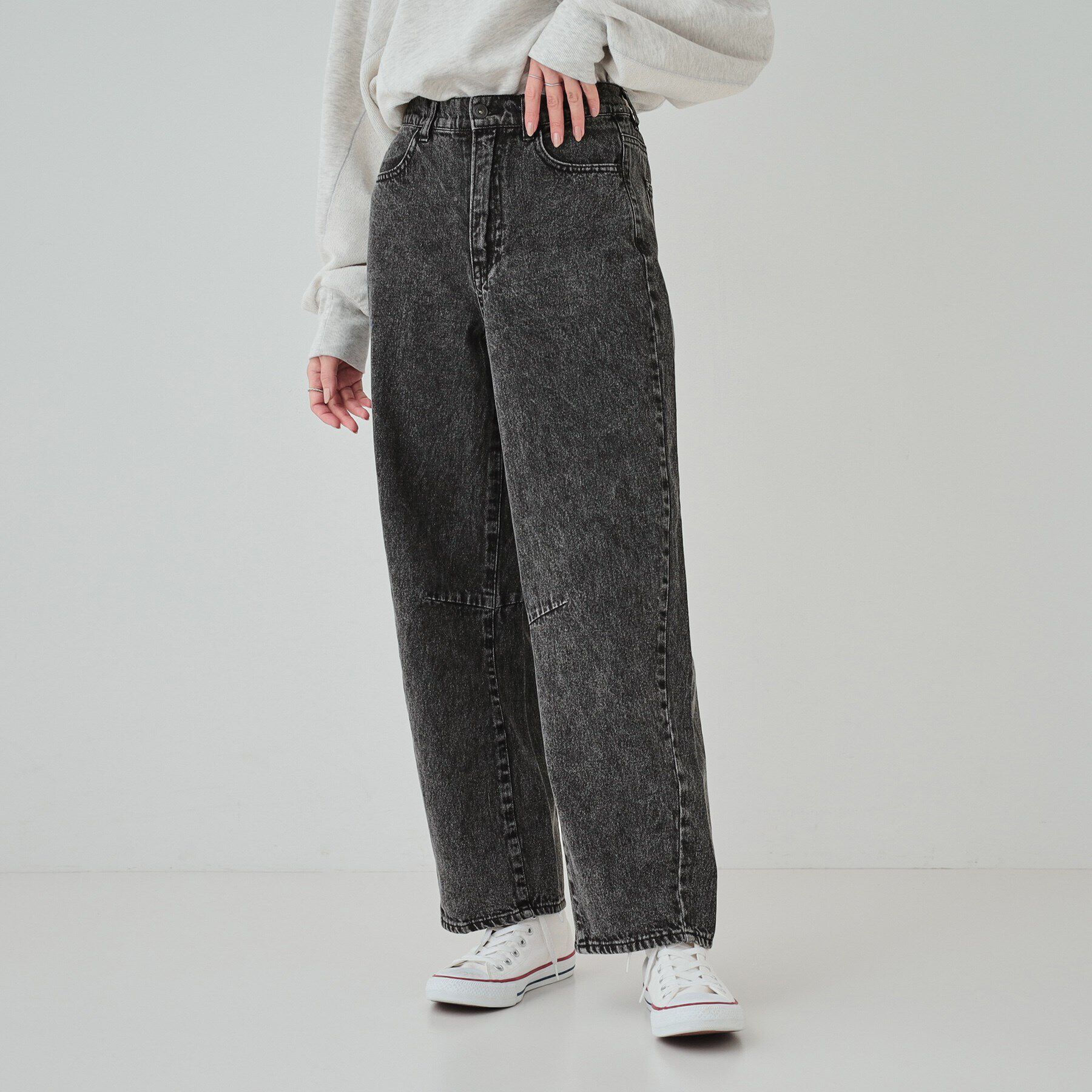 SHOO･LA･RUE「【S-LL】ケミカルウォッシュ カーブデニムパンツ」|その他|