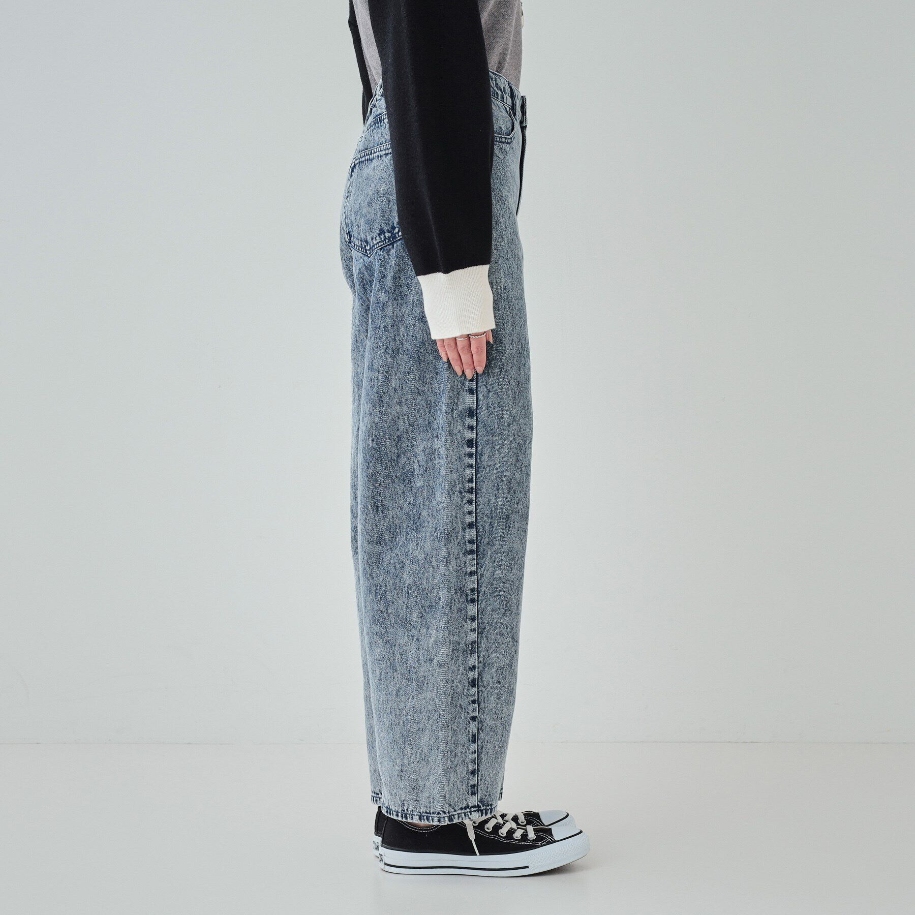 SHOO･LA･RUE「【S-LL】ケミカルウォッシュ カーブデニムパンツ」|その他|