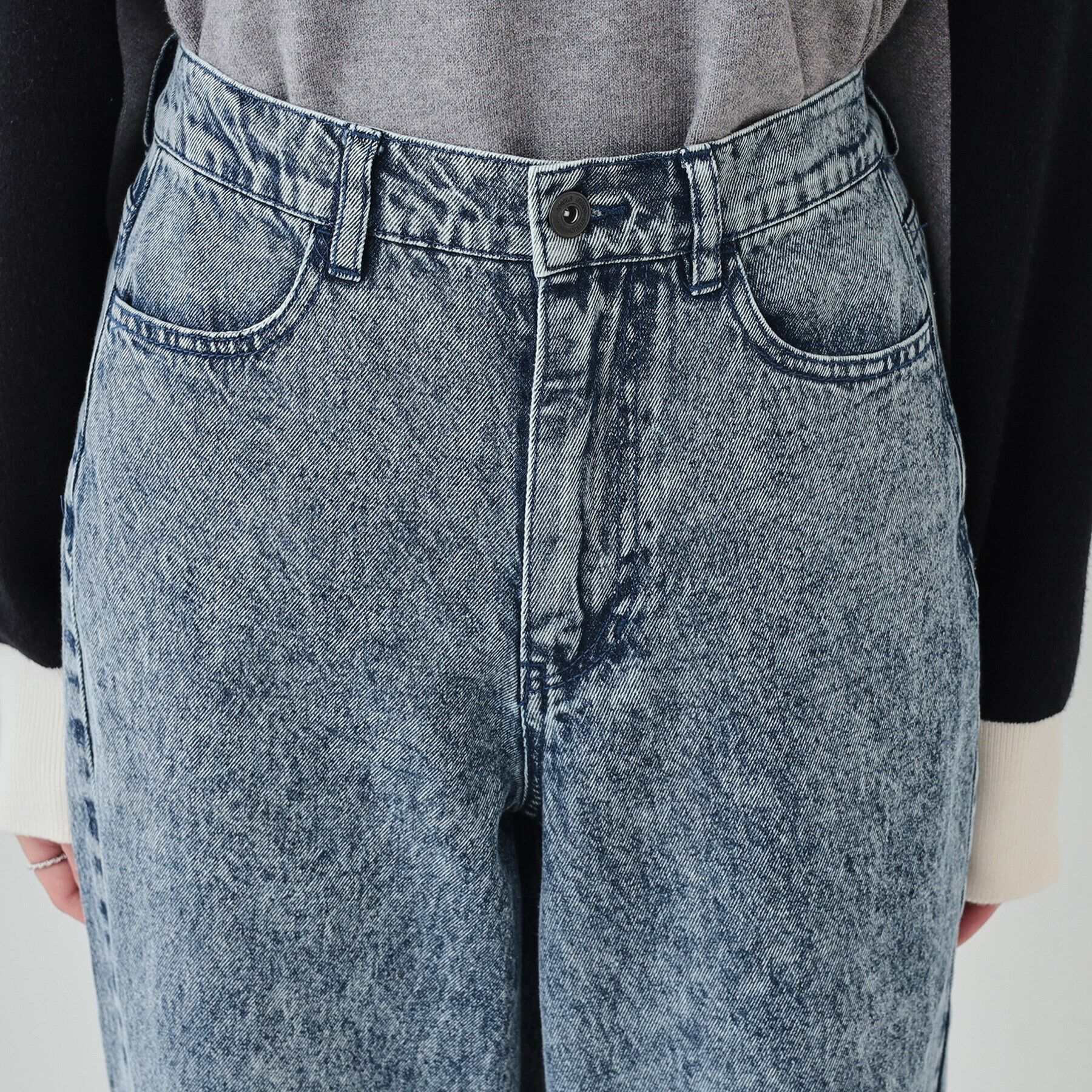 SHOO･LA･RUE「【S-LL】ケミカルウォッシュ カーブデニムパンツ」|その他|