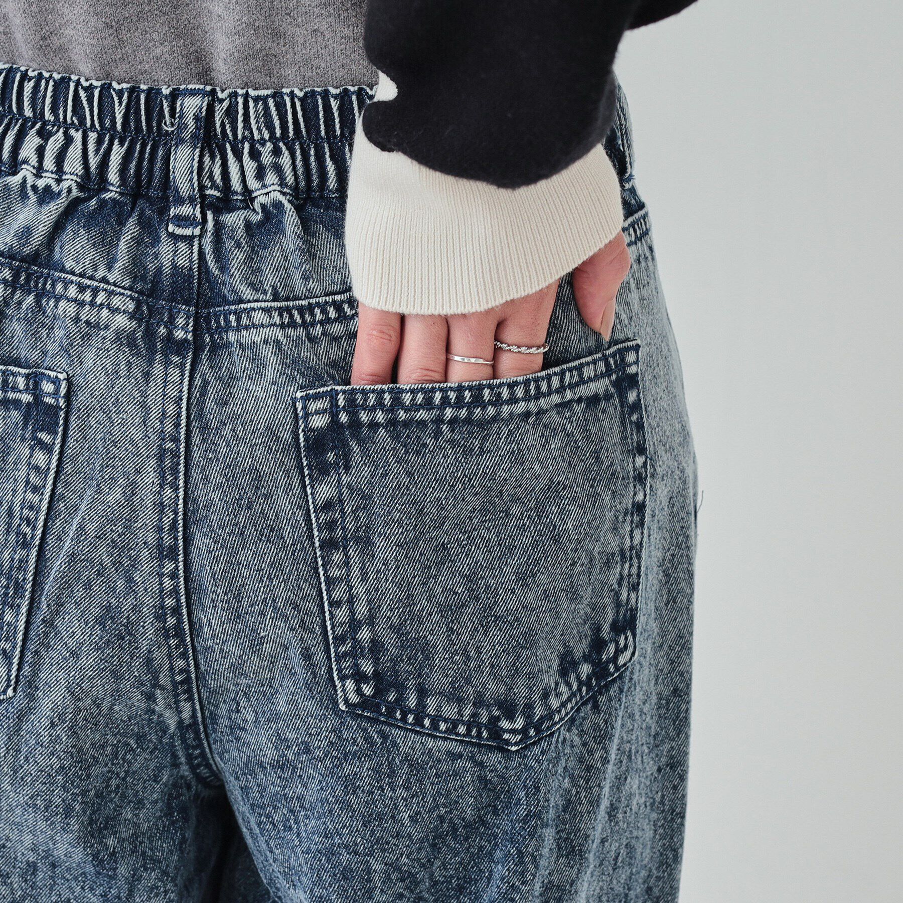 SHOO･LA･RUE「【S-LL】ケミカルウォッシュ カーブデニムパンツ」|その他|