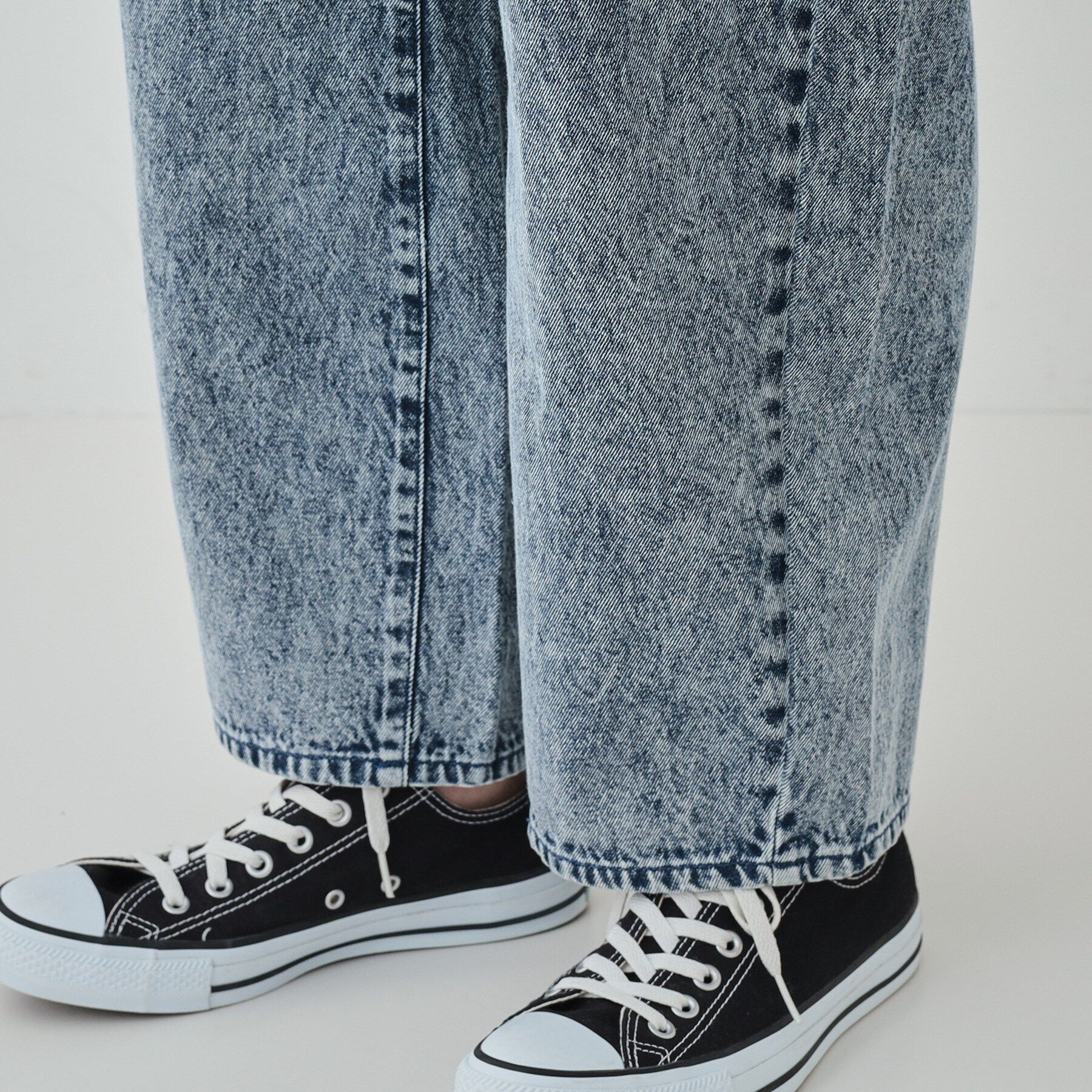 SHOO･LA･RUE「【S-LL】ケミカルウォッシュ カーブデニムパンツ」|その他|