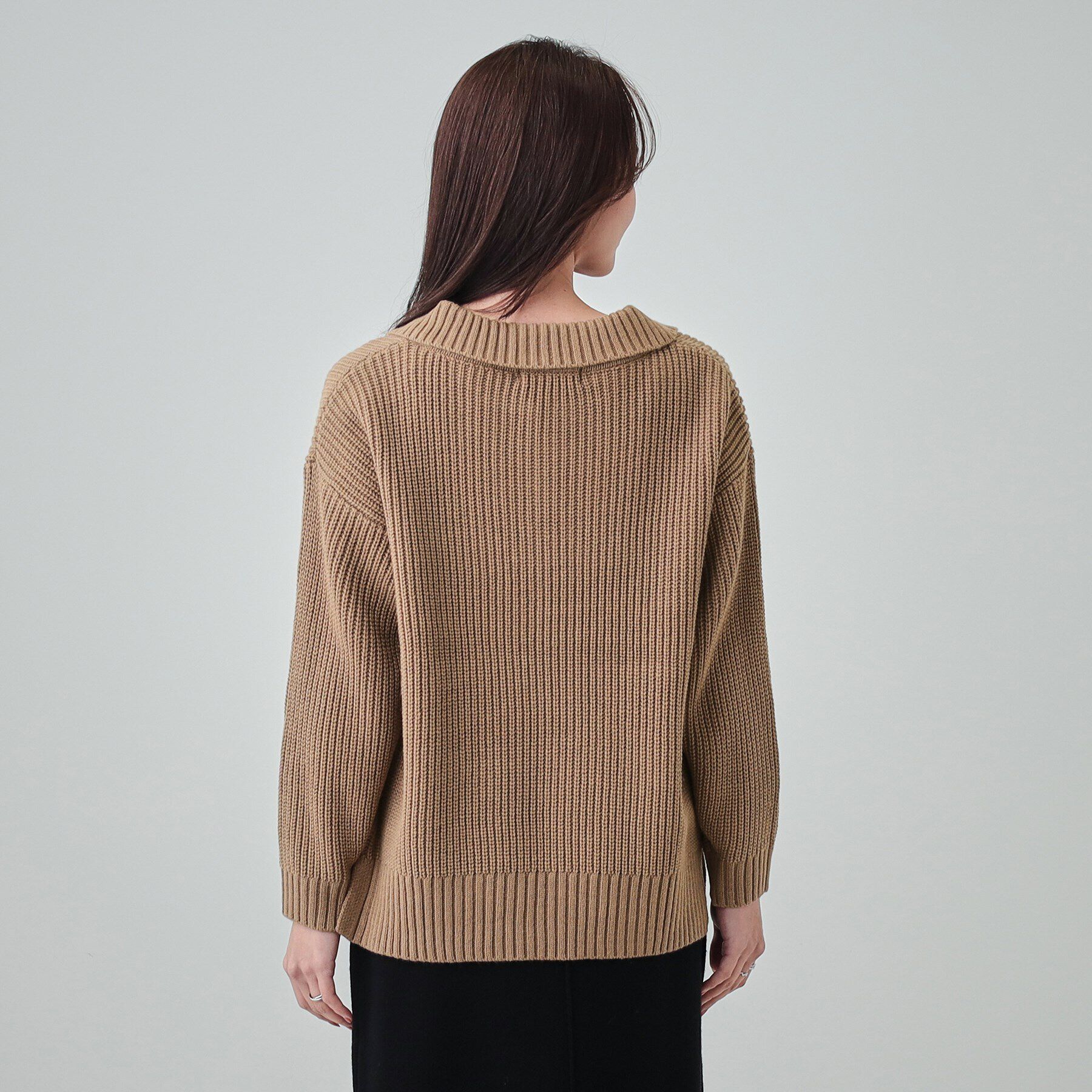 SHOO･LA･RUE「【S-LL】襟付きでこなれる 畦編みゆるニット」|ニット・セーター|