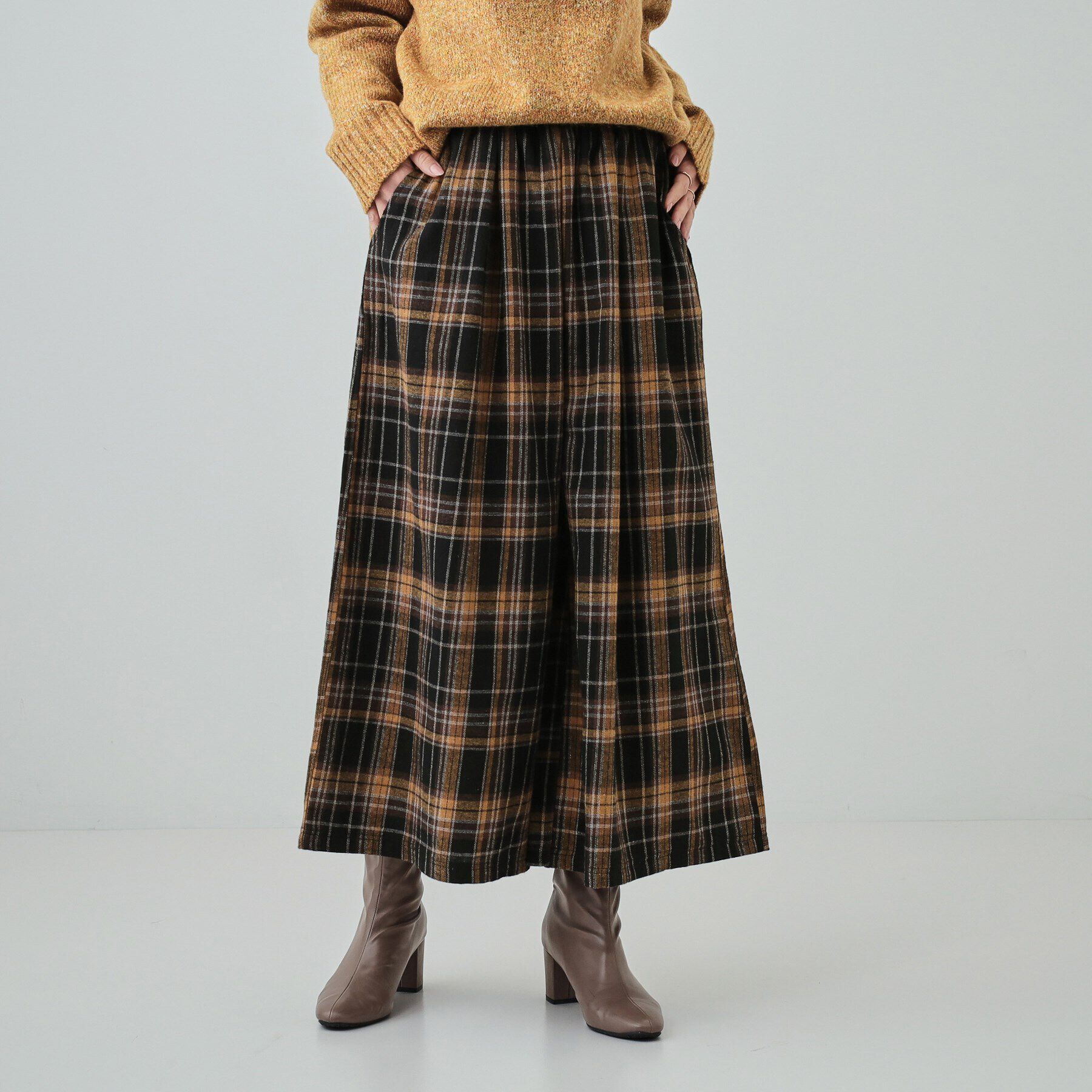 SHOO･LA･RUE「大人が着たい 微起毛 チェック柄ガウチョパンツ」|その他|