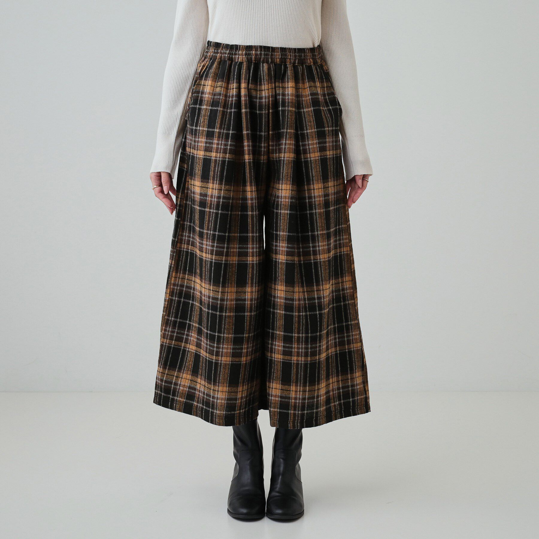 SHOO･LA･RUE「大人が着たい 微起毛 チェック柄ガウチョパンツ」|その他|