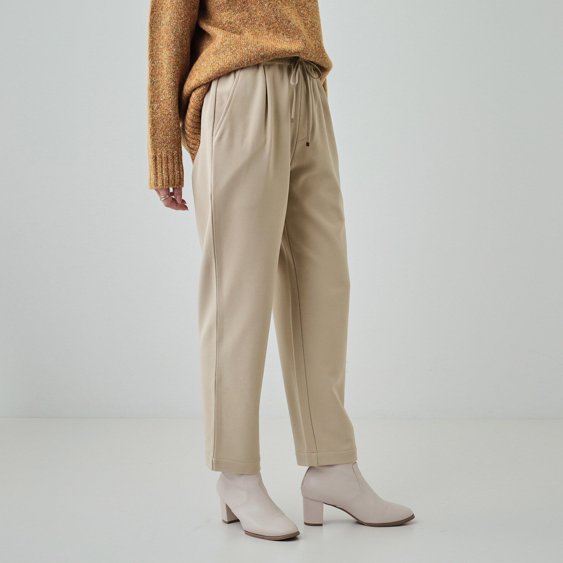 SHOO･LA･RUE「【洗える/SS-3L/あったか】スマートに見える 裏起毛イージーパンツ」|その他|