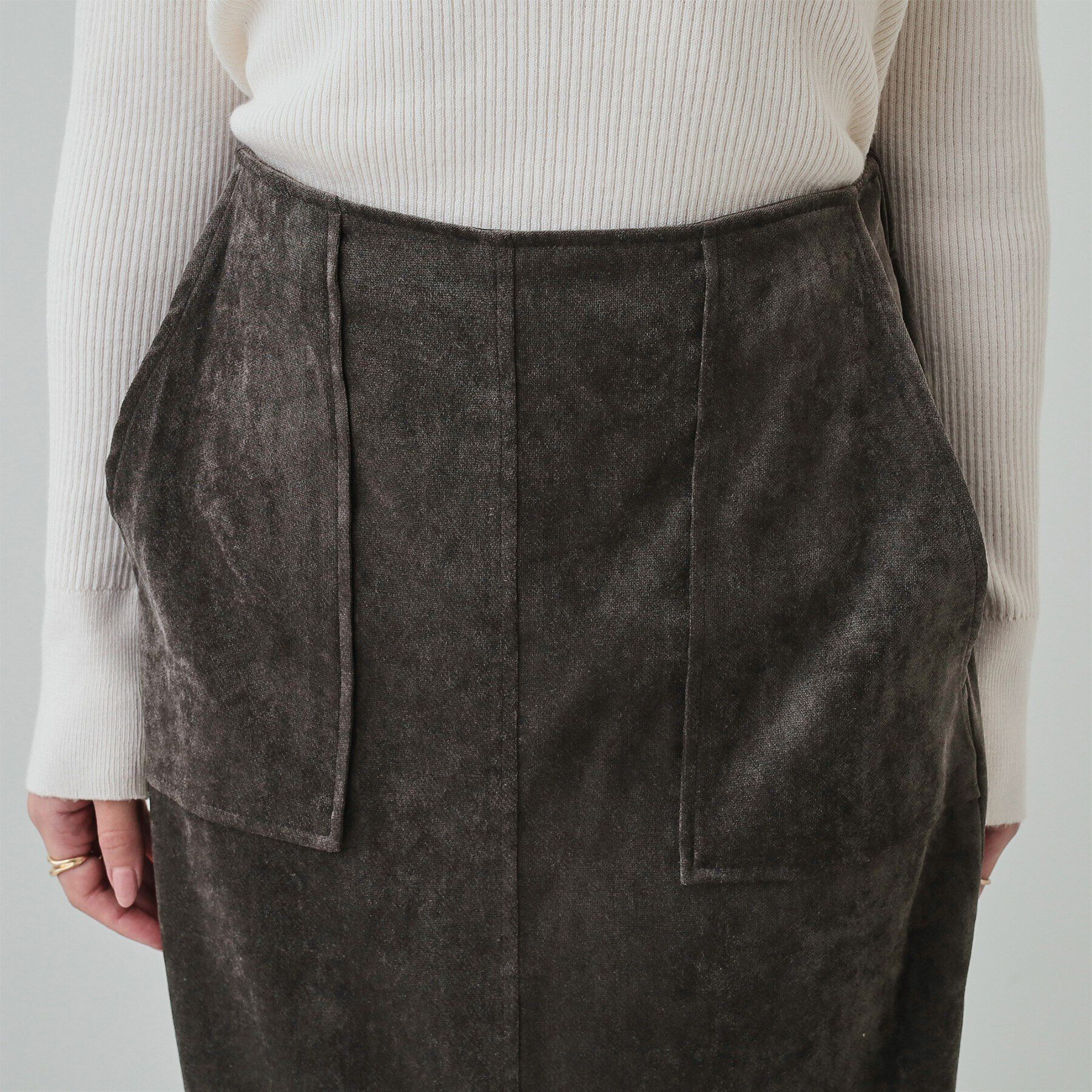 SHOO･LA･RUE「クラッシュベロアベイカースカート」|スカート|