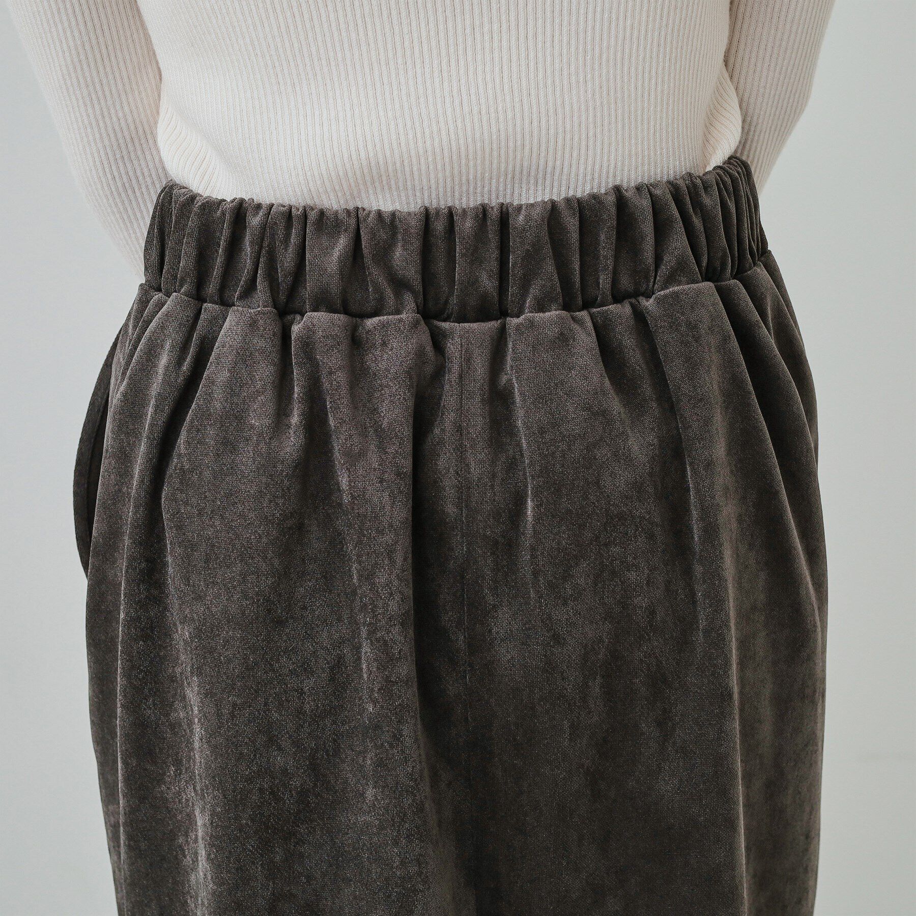 SHOO･LA･RUE「クラッシュベロアベイカースカート」|スカート|