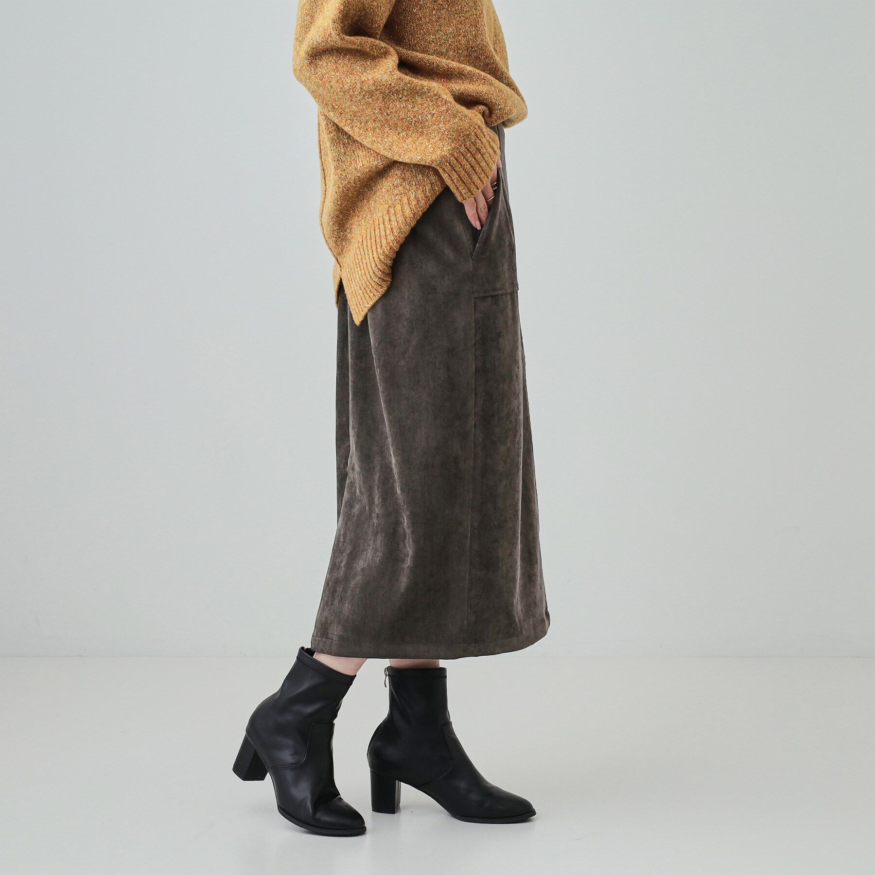 SHOO･LA･RUE「クラッシュベロアベイカースカート」|スカート|