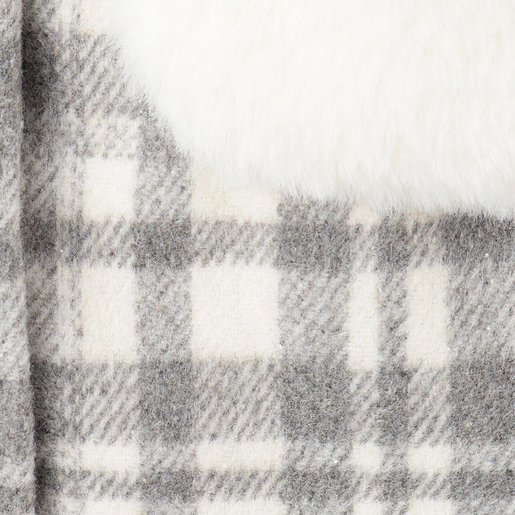 SHOO･LA･RUE「【110-140cm】ファーポケットチェック台形スカート」|スカート|