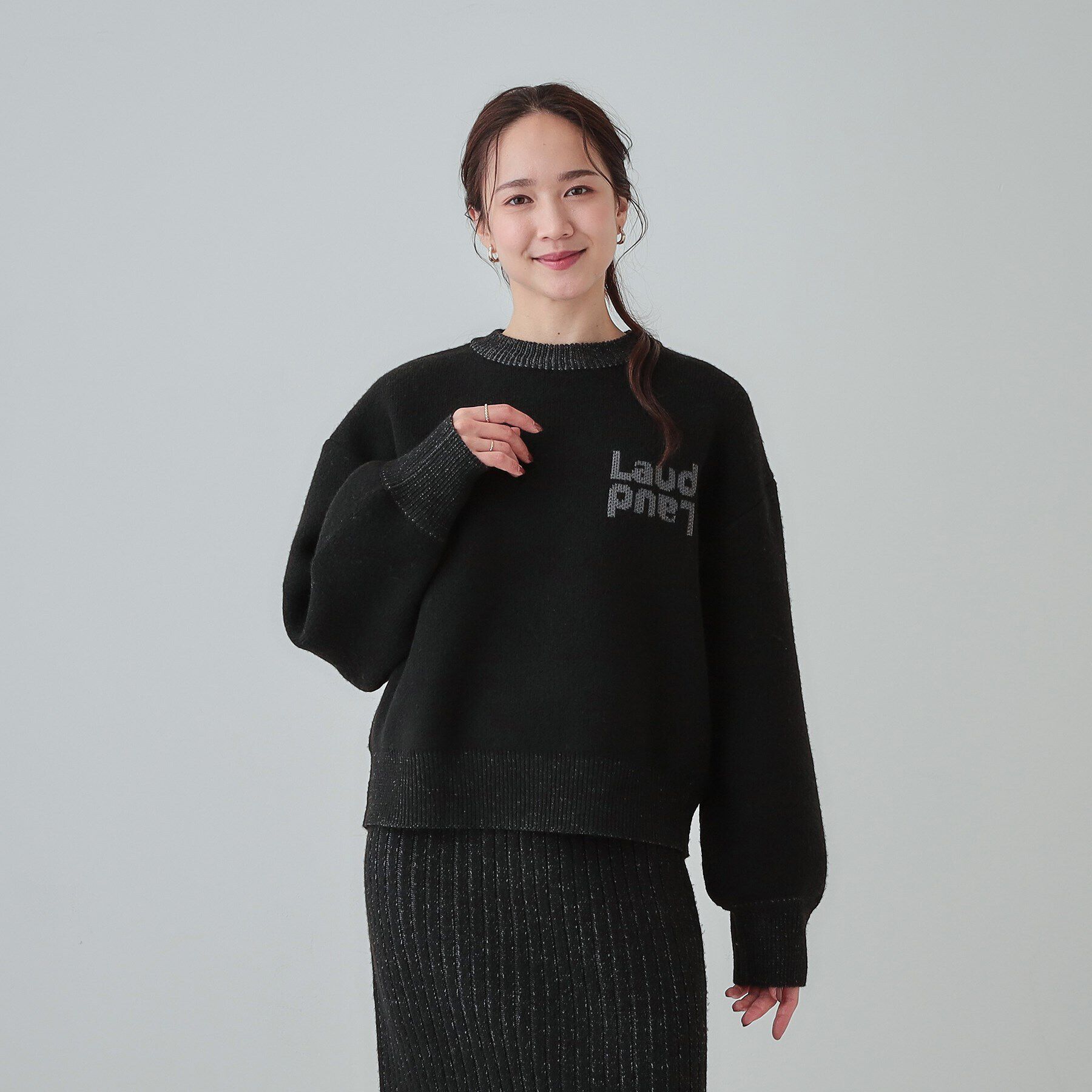 SHOO･LA･RUE「【セットアップ可】もちもちミックスヤーンロゴニット」|ニット・セーター|