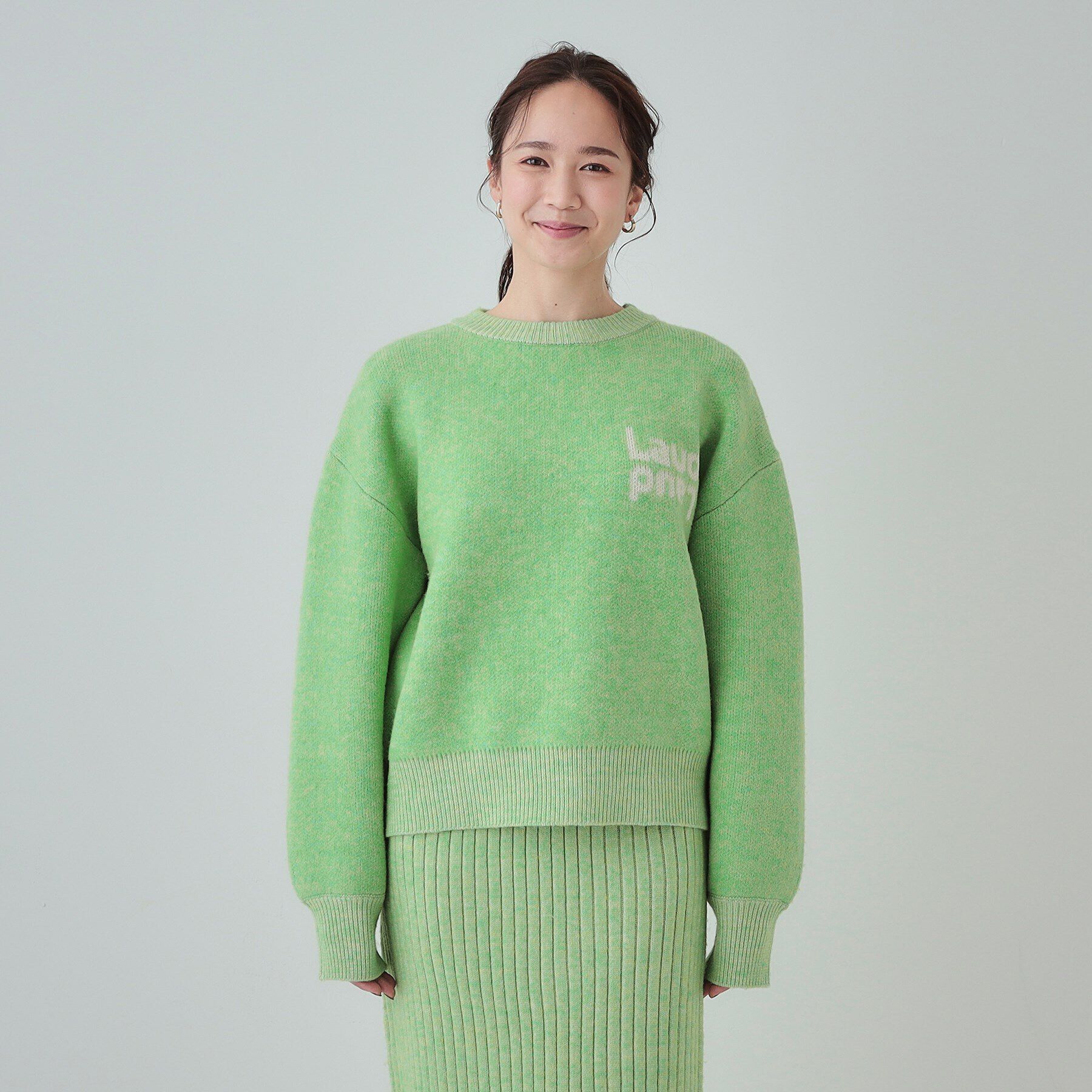 SHOO･LA･RUE「【セットアップ可】もちもちミックスヤーンロゴニット」|ニット・セーター|