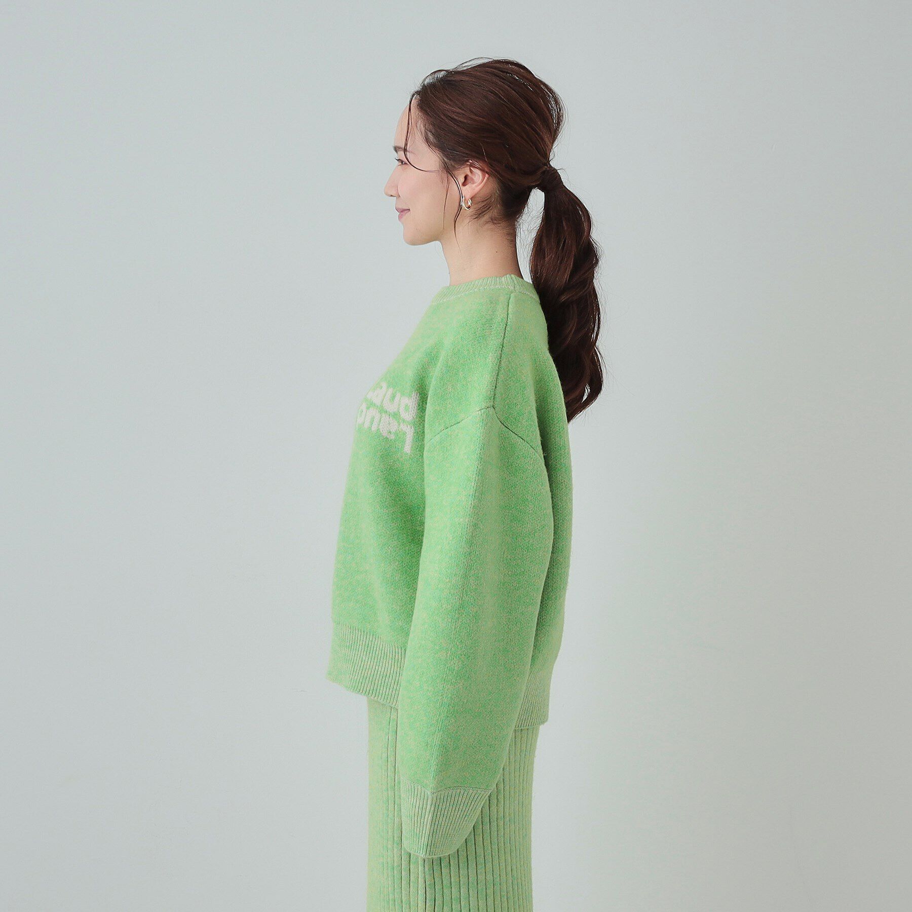 SHOO･LA･RUE「【セットアップ可】もちもちミックスヤーンロゴニット」|ニット・セーター|