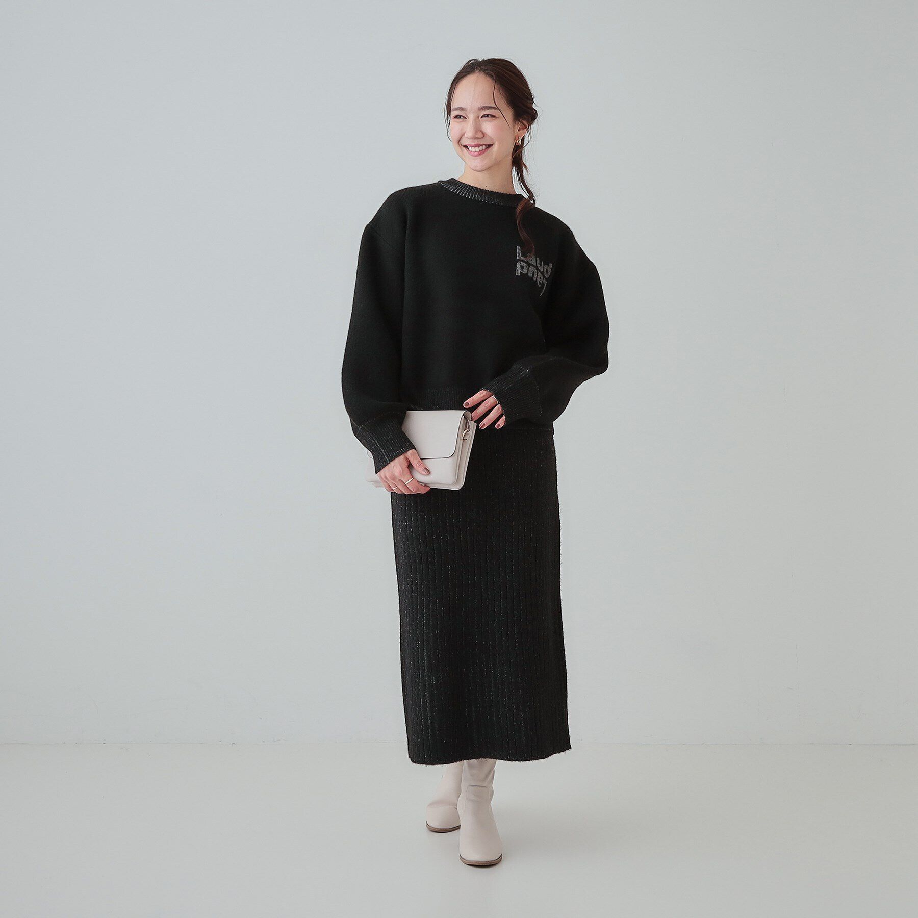 SHOO･LA･RUE「【セットアップ可】もちもちミックスヤーンロゴニット」|ニット・セーター|