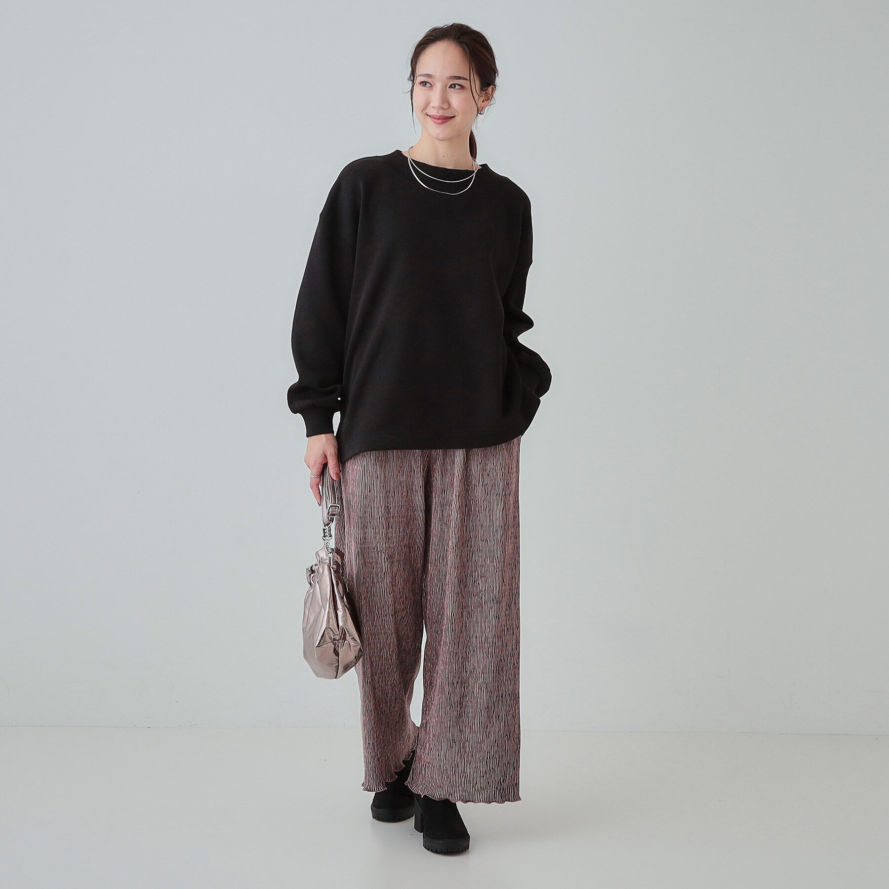 SHOO･LA･RUE「【S-LL】大人カジュアルに オフネックニットソー」|Tシャツ・カットソー|