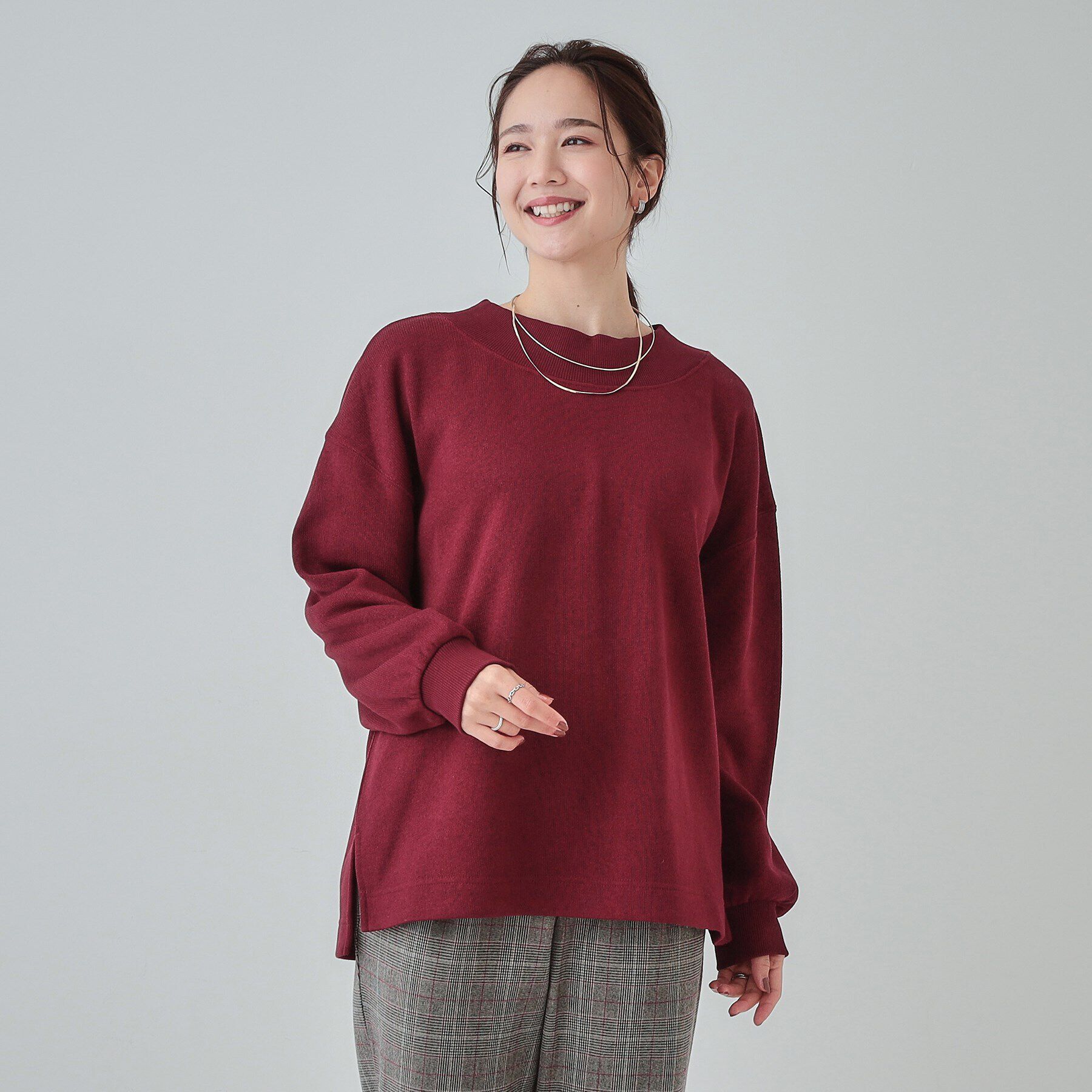 SHOO･LA･RUE「【S-LL】大人カジュアルに オフネックニットソー」|Tシャツ・カットソー|