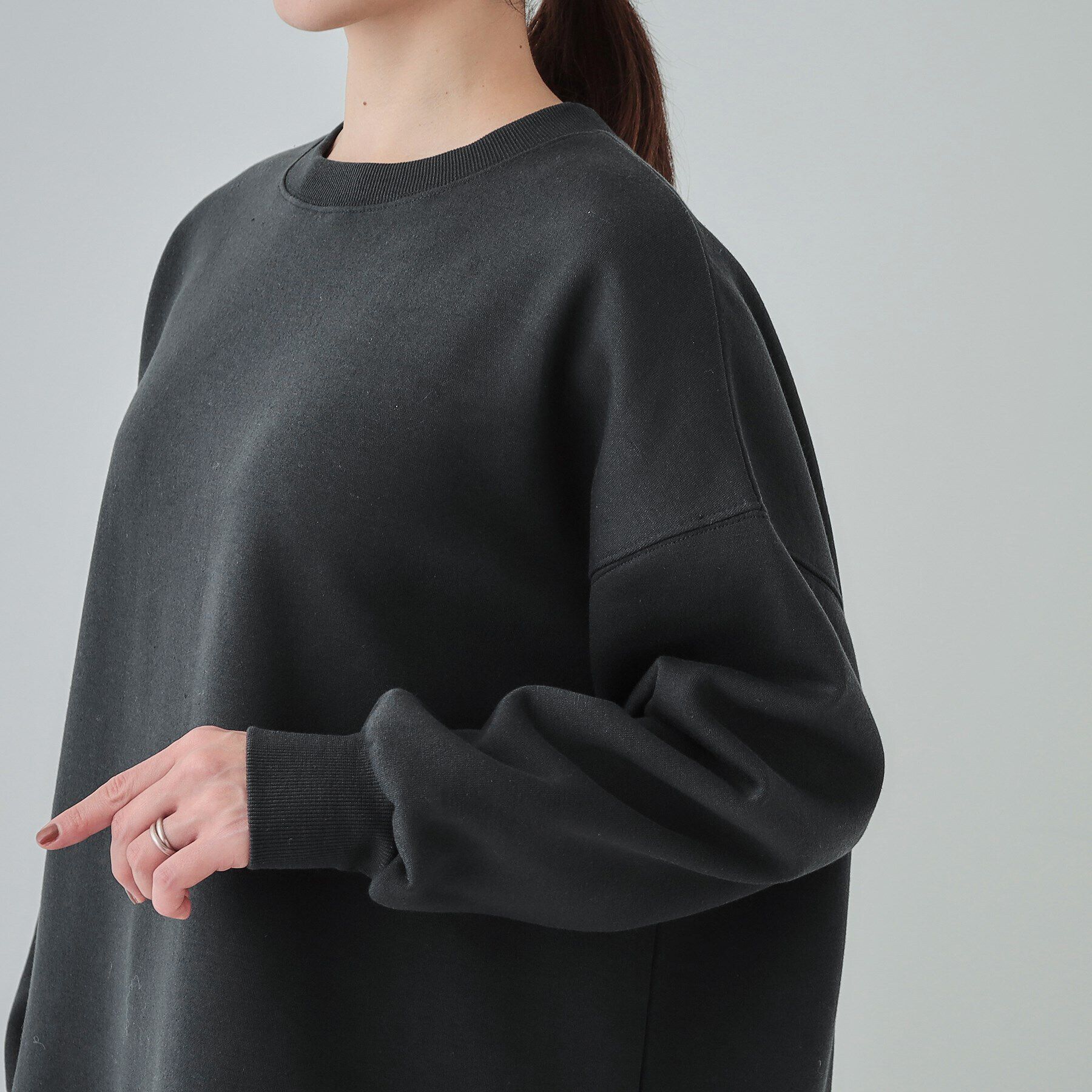 SHOO･LA･RUE「【S-LL】あったか裏毛 裾ドロストスウェット」|Tシャツ・カットソー|