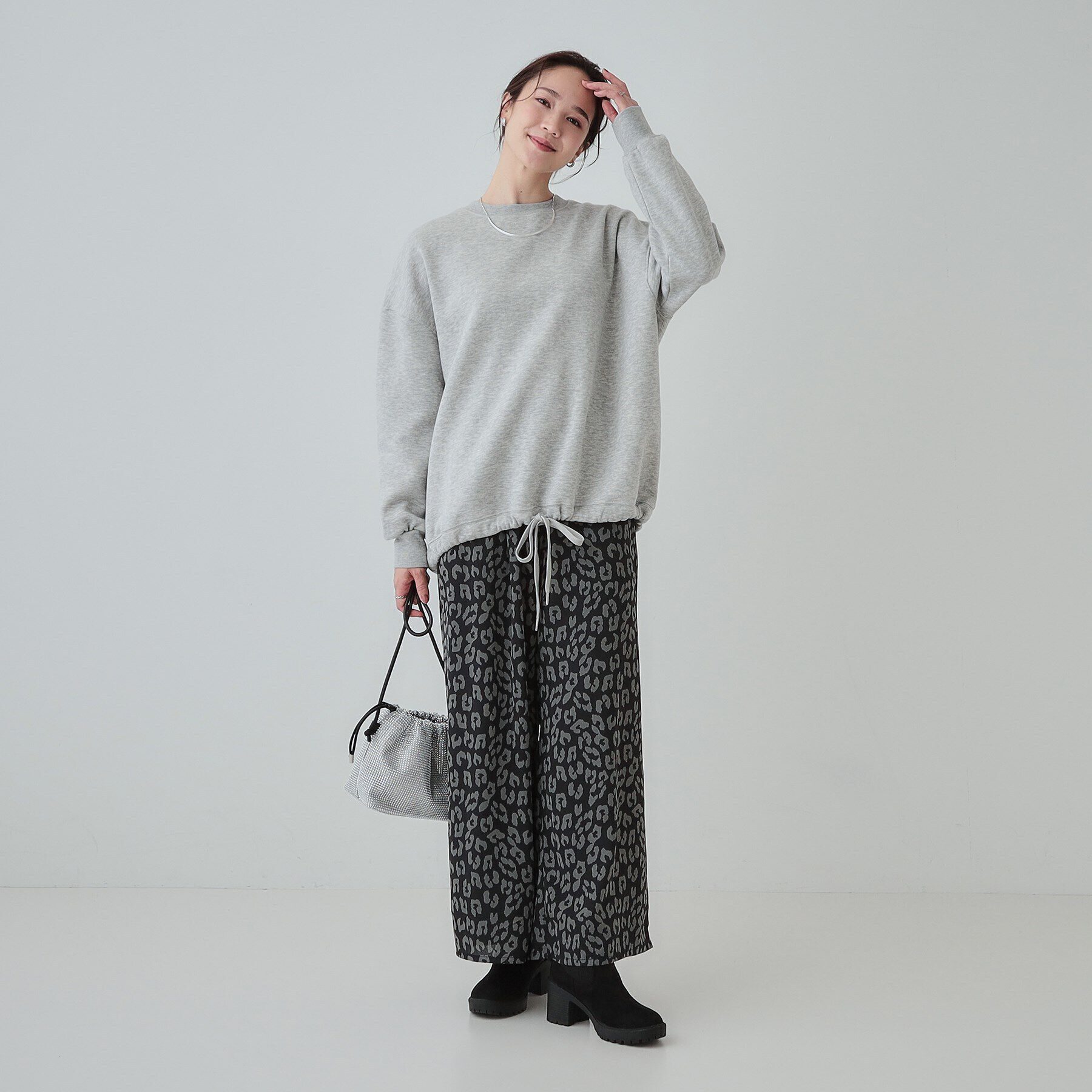 SHOO･LA･RUE「【S-LL】あったか裏毛 裾ドロストスウェット」|Tシャツ・カットソー|